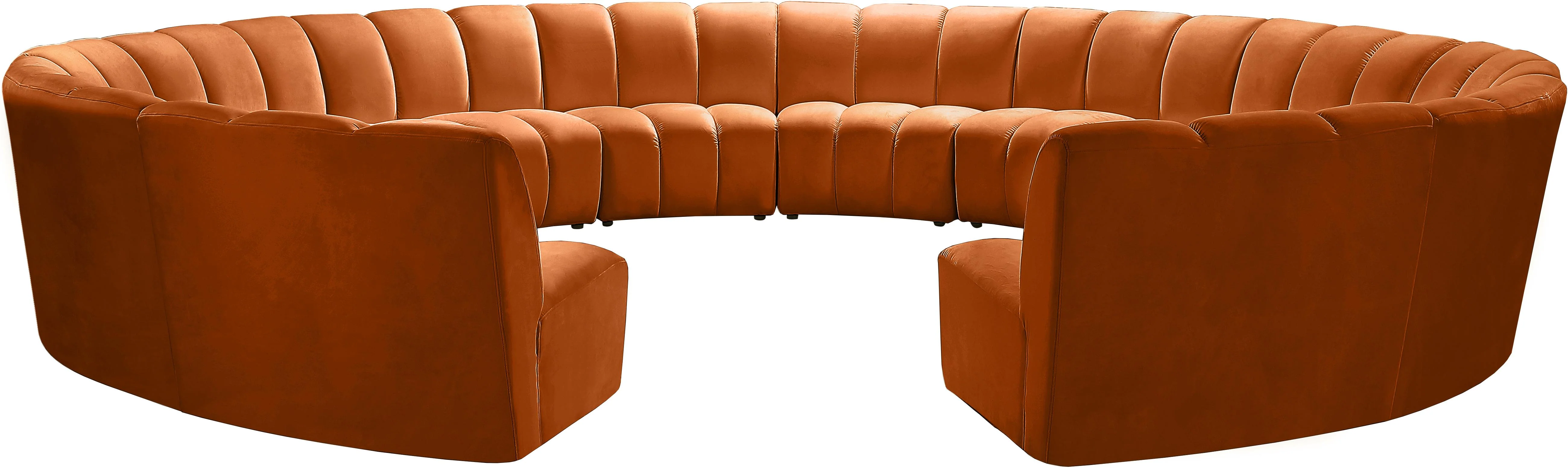 Infinity Cognac Velvet 12pc. Modular Sectional - Image 4