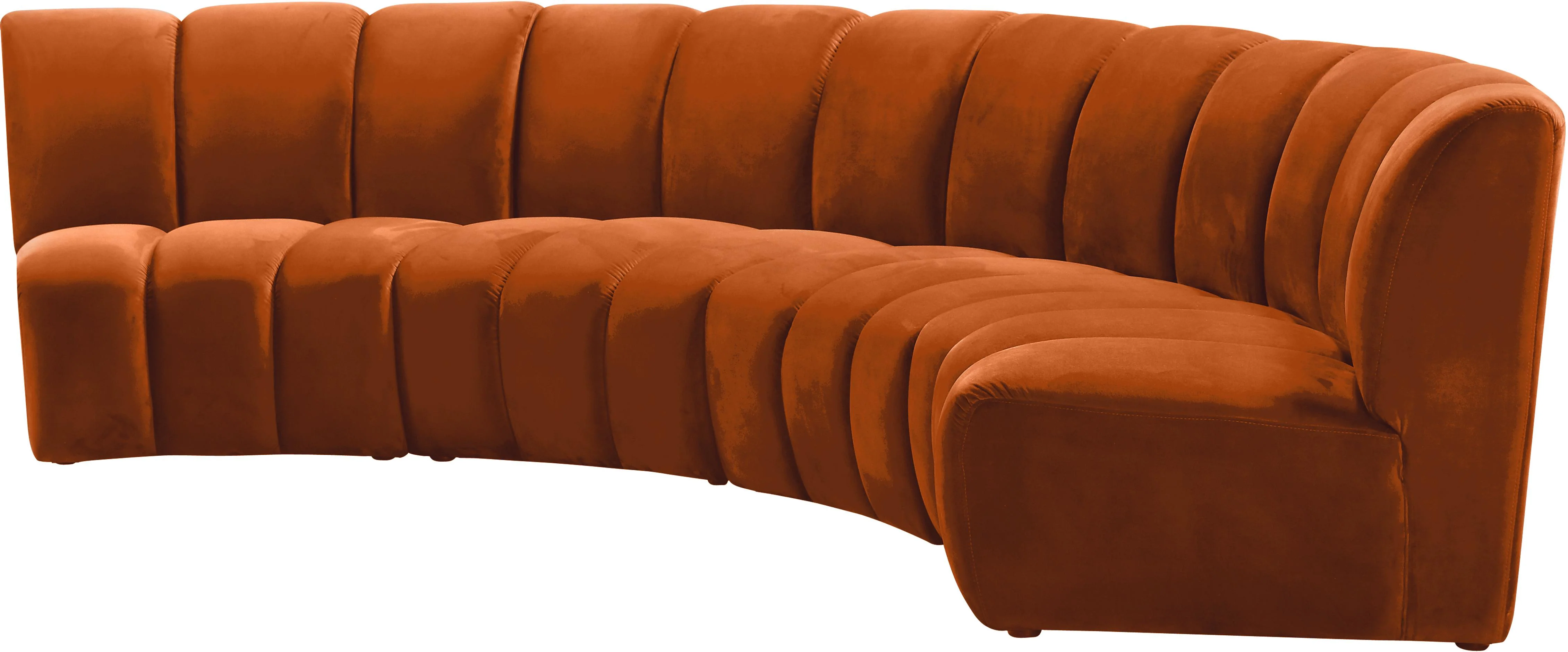 Infinity Cognac Velvet 4pc. Modular Sectional - Image 5