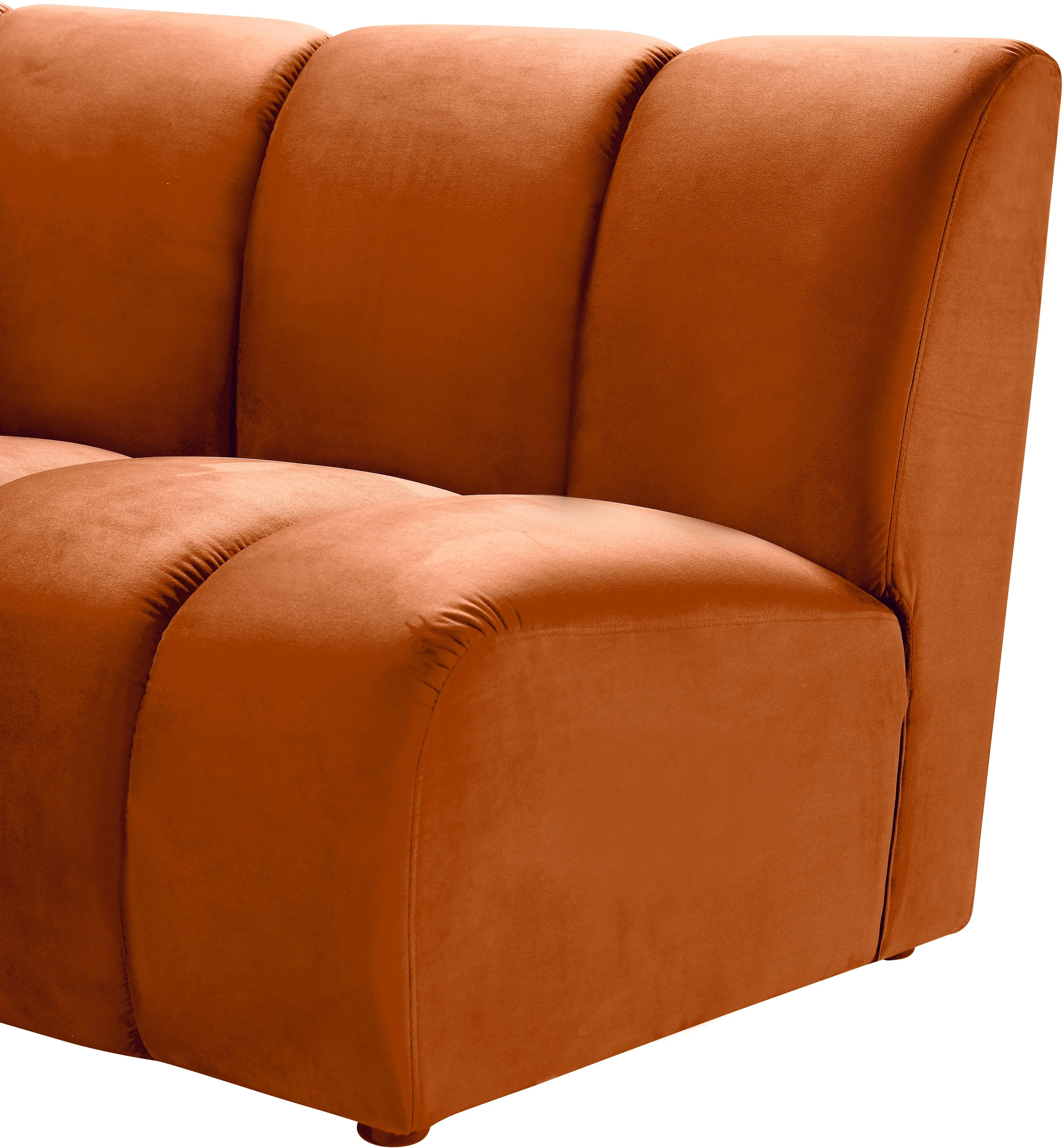 Infinity Cognac Velvet 7pc. Modular Sectional - Image 6