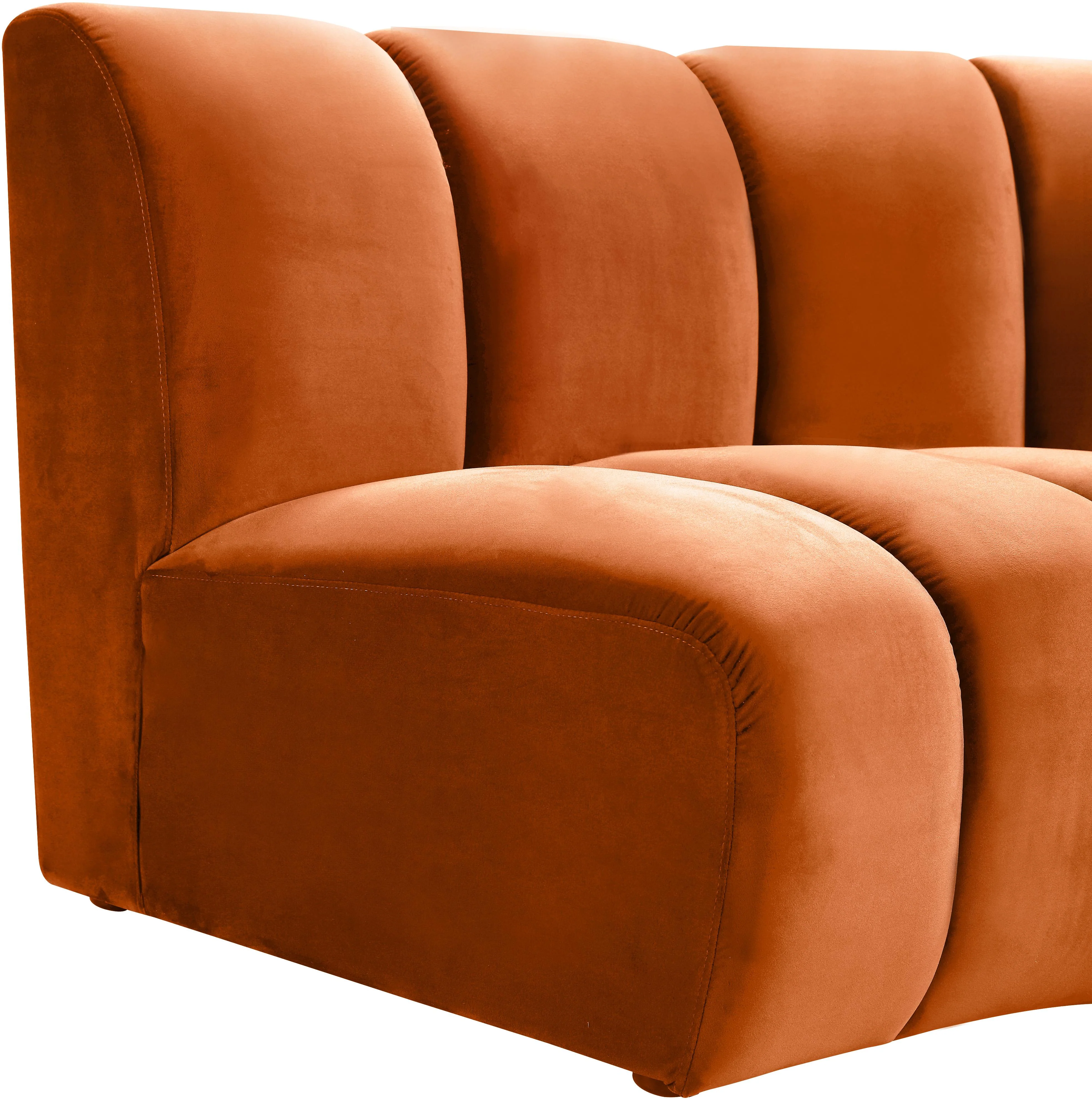 Infinity Cognac Velvet 8pc. Modular Sectional - Image 6