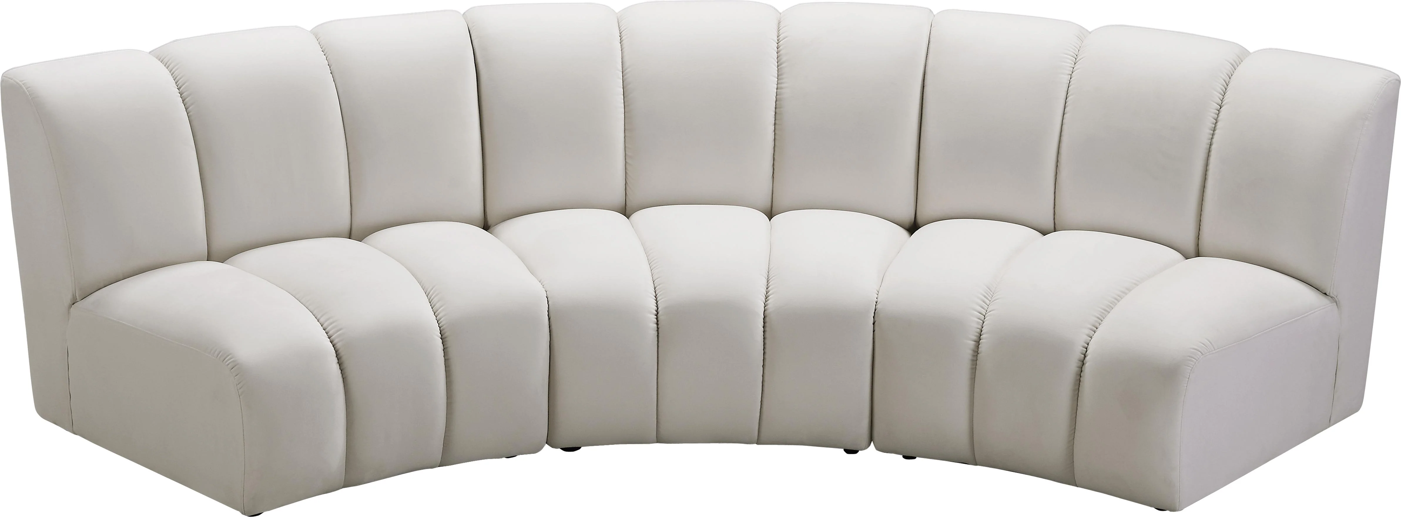 Infinity Cream Velvet 3pc. Modular Sectional - Image 4