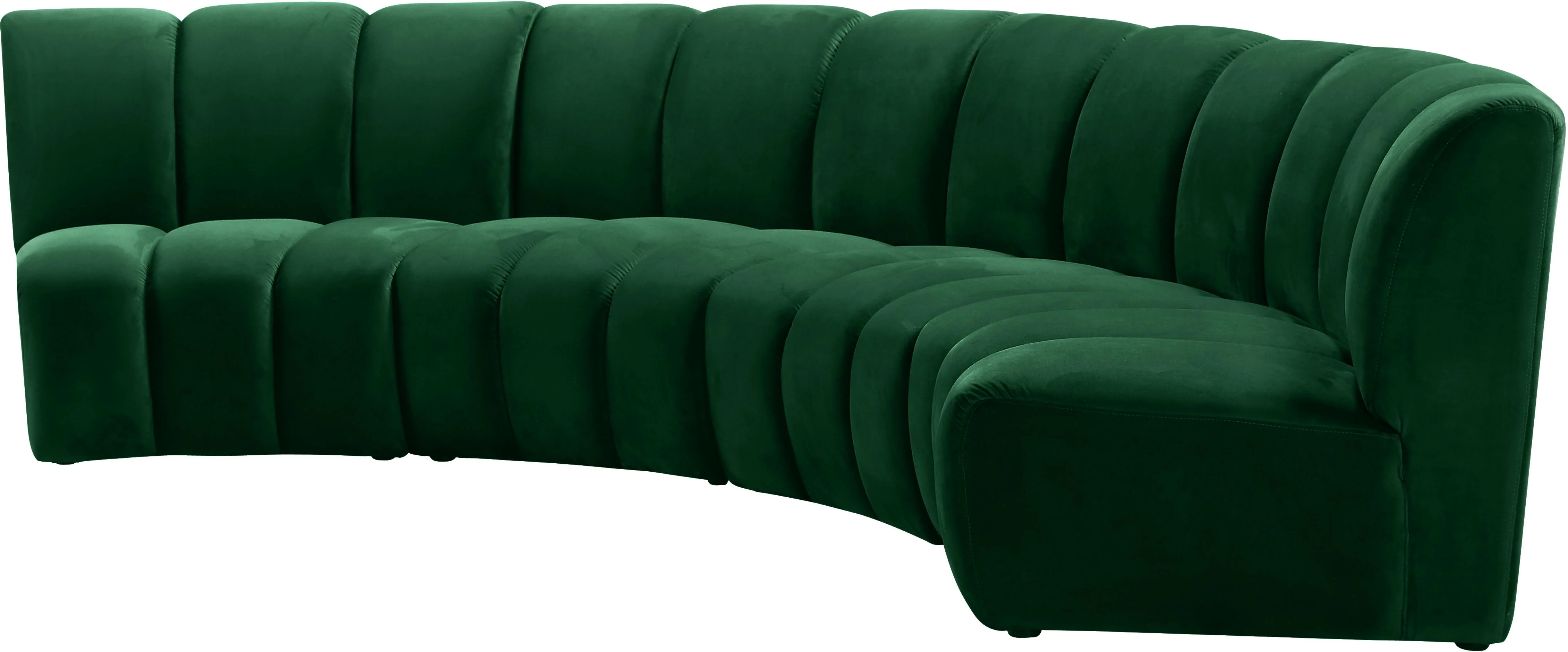 Infinity Green Velvet 4pc. Modular Sectional - Image 5