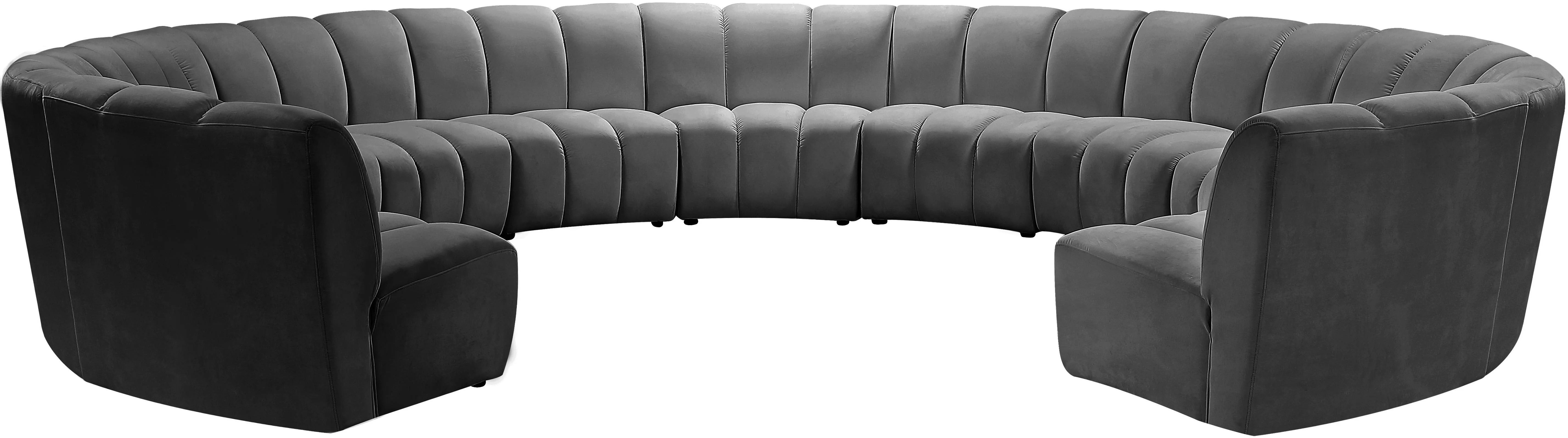 Infinity Grey Velvet 11pc. Modular Sectional - Image 3