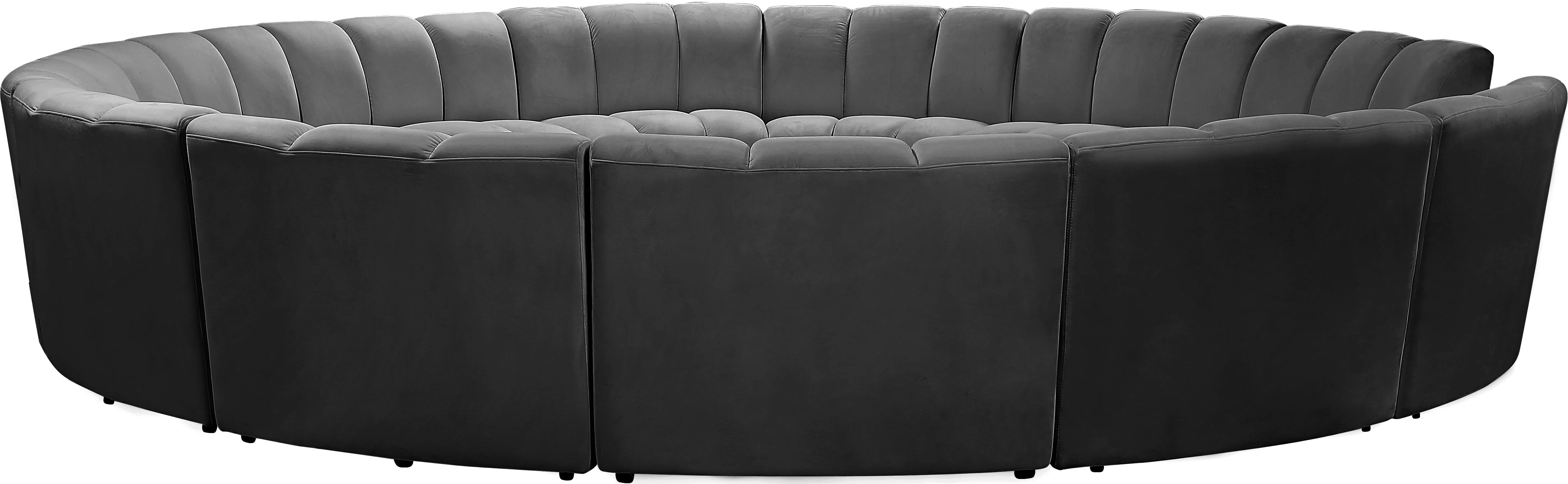 Infinity Grey Velvet 12pc. Modular Sectional - Image 3