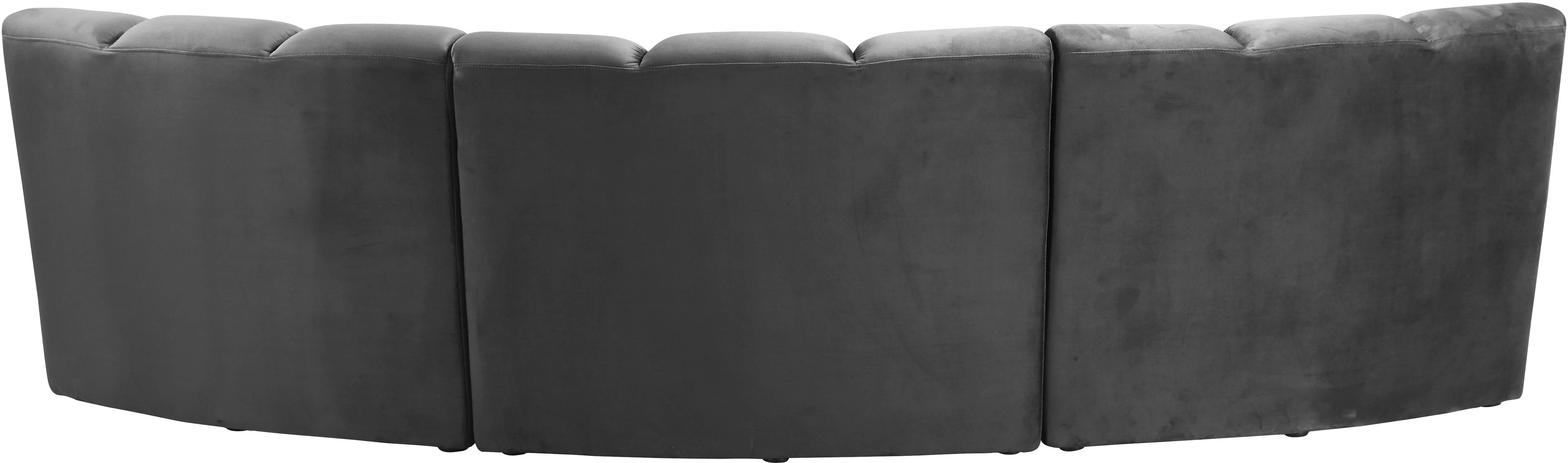 Infinity Grey Velvet 3pc. Modular Sectional - Image 3
