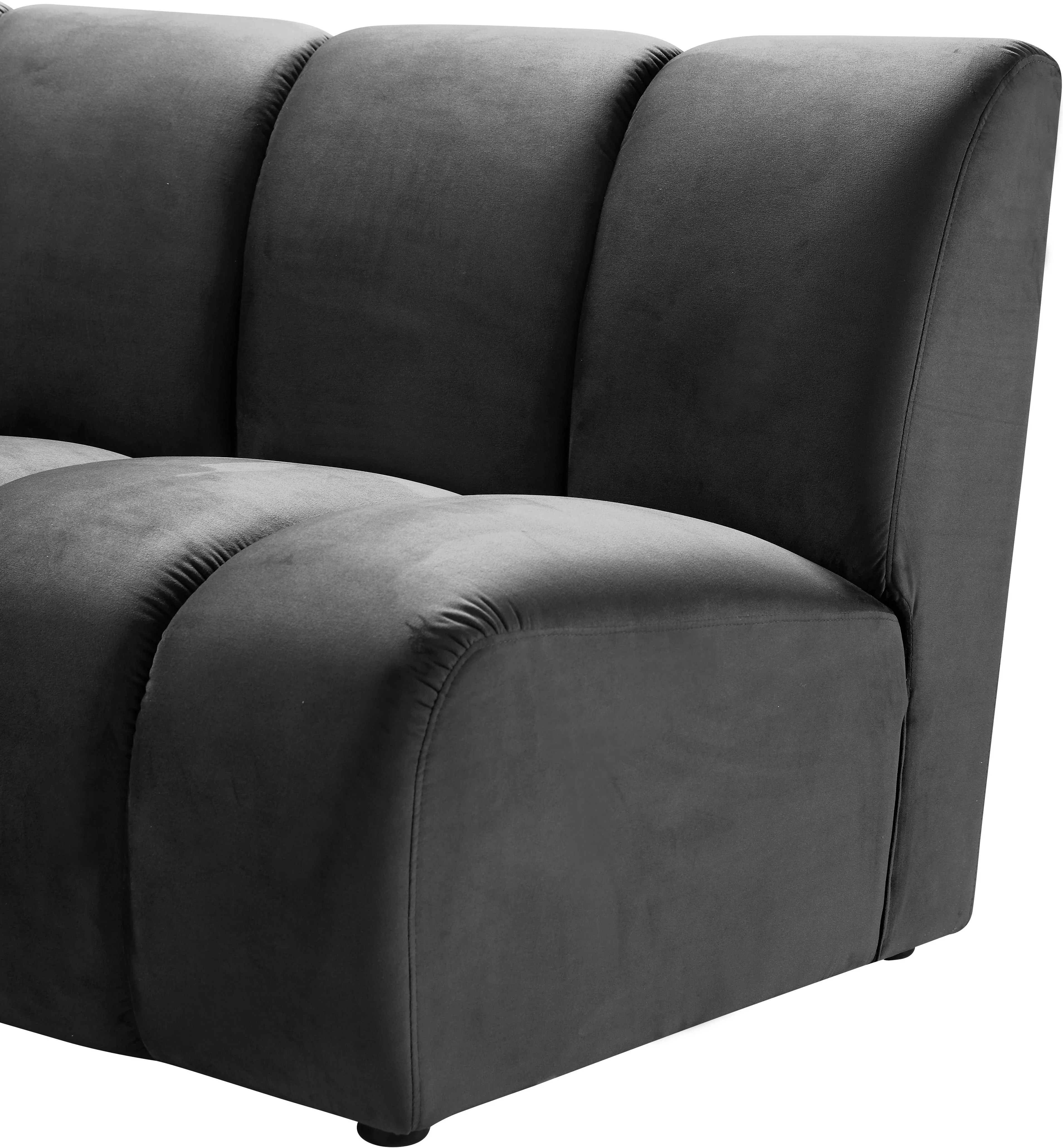 Infinity Grey Velvet 7pc. Modular Sectional - Image 6