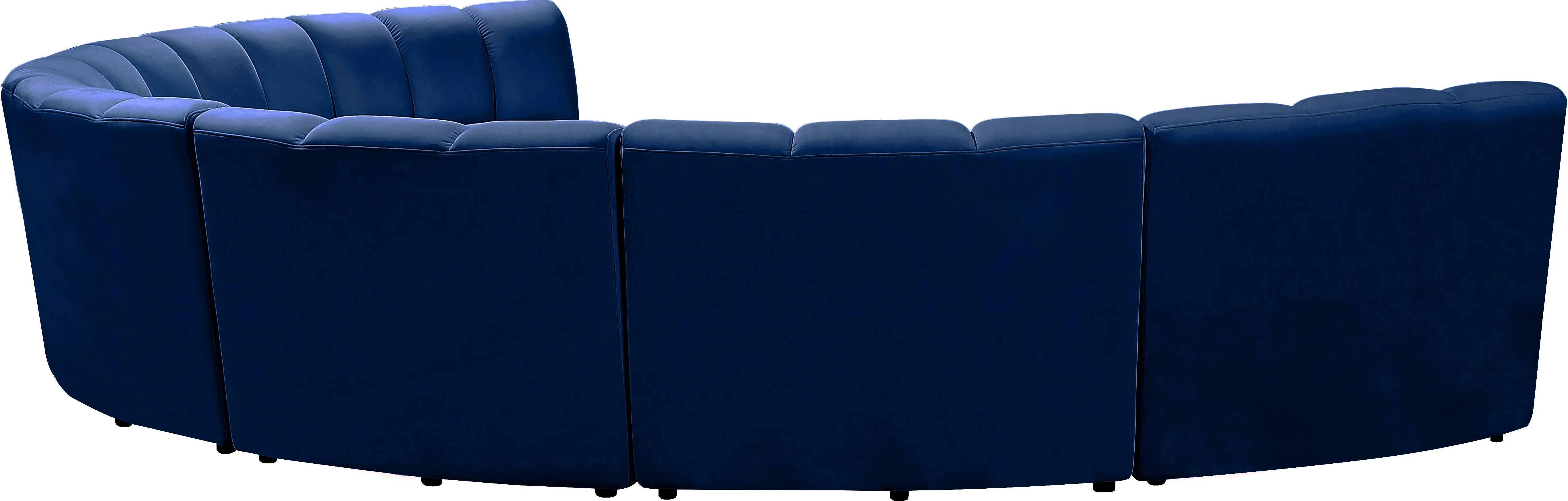 Infinity Navy Velvet 7pc. Modular Sectional - Image 4