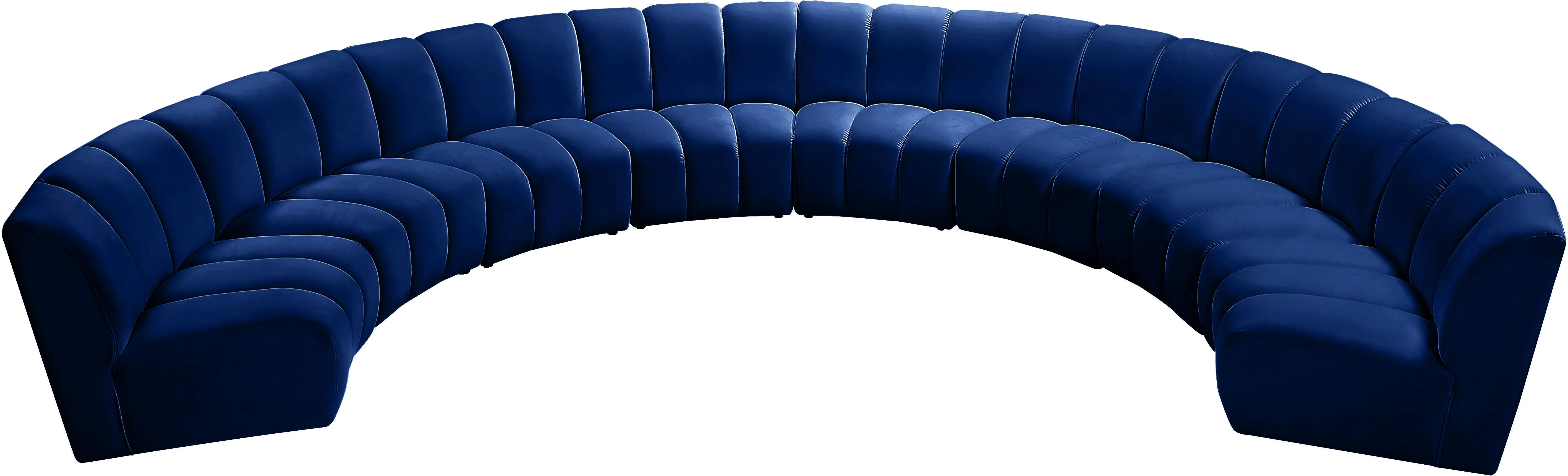 Infinity Navy Velvet 8pc. Modular Sectional - Image 4