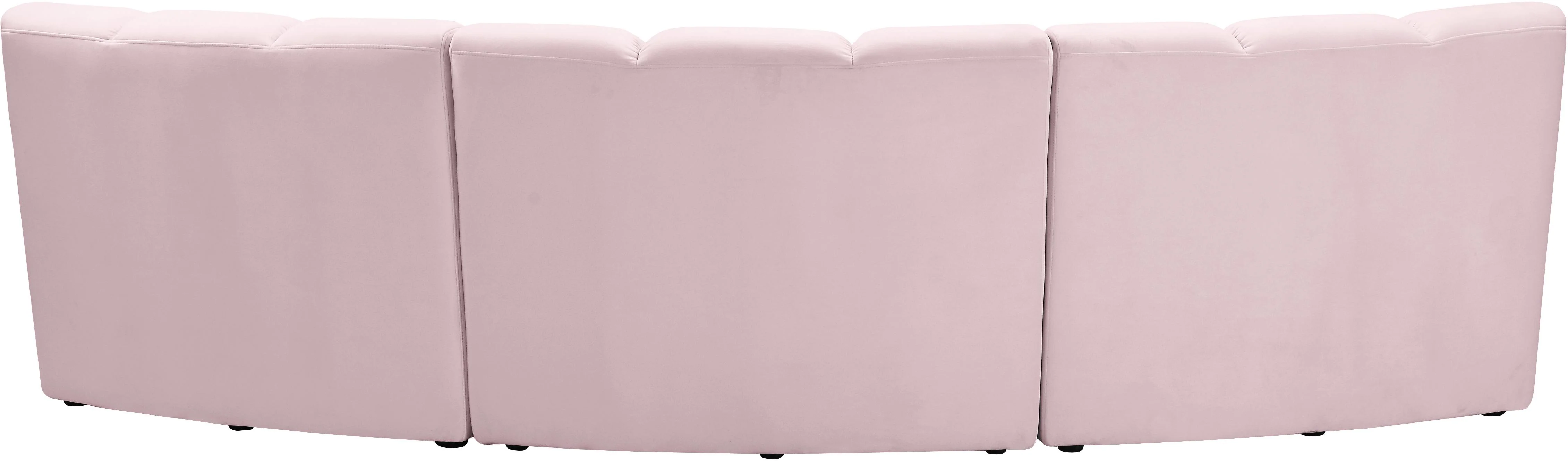 Infinity Pink Velvet 3pc. Modular Sectional - Image 3