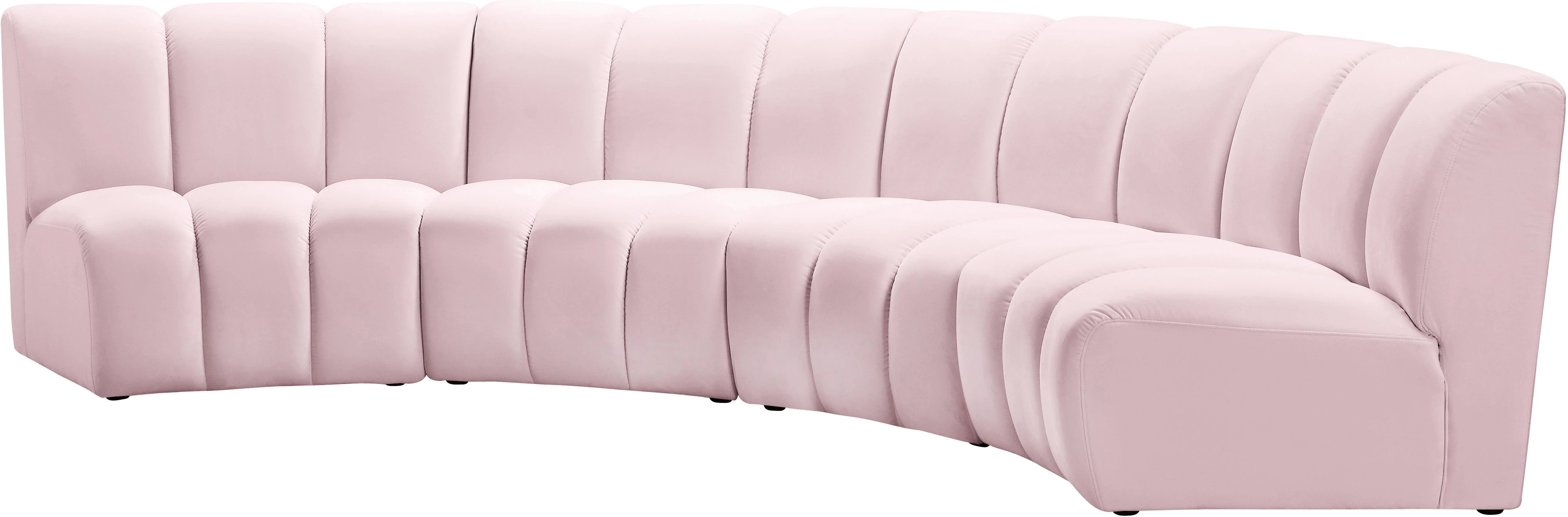 Infinity Pink Velvet 4pc. Modular Sectional - Image 2