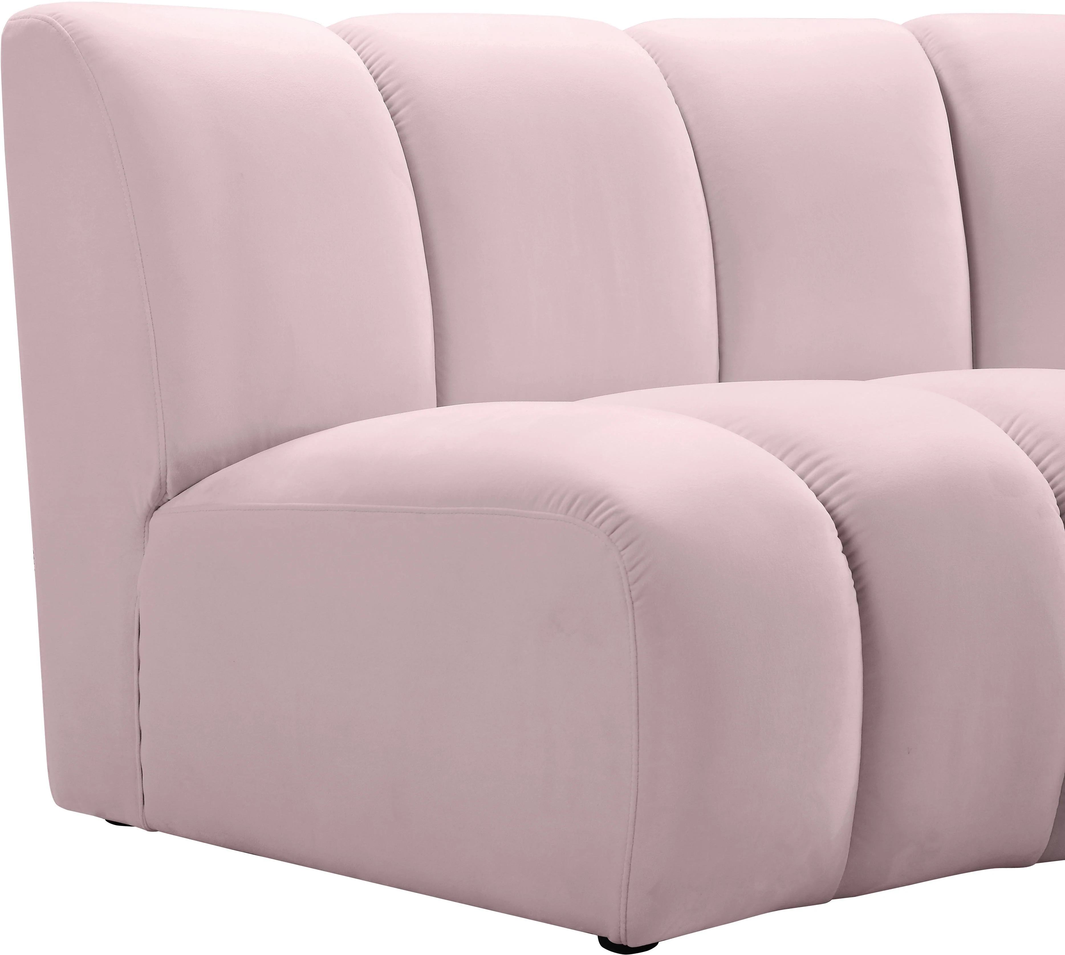 Infinity Pink Velvet 7pc. Modular Sectional - Image 7