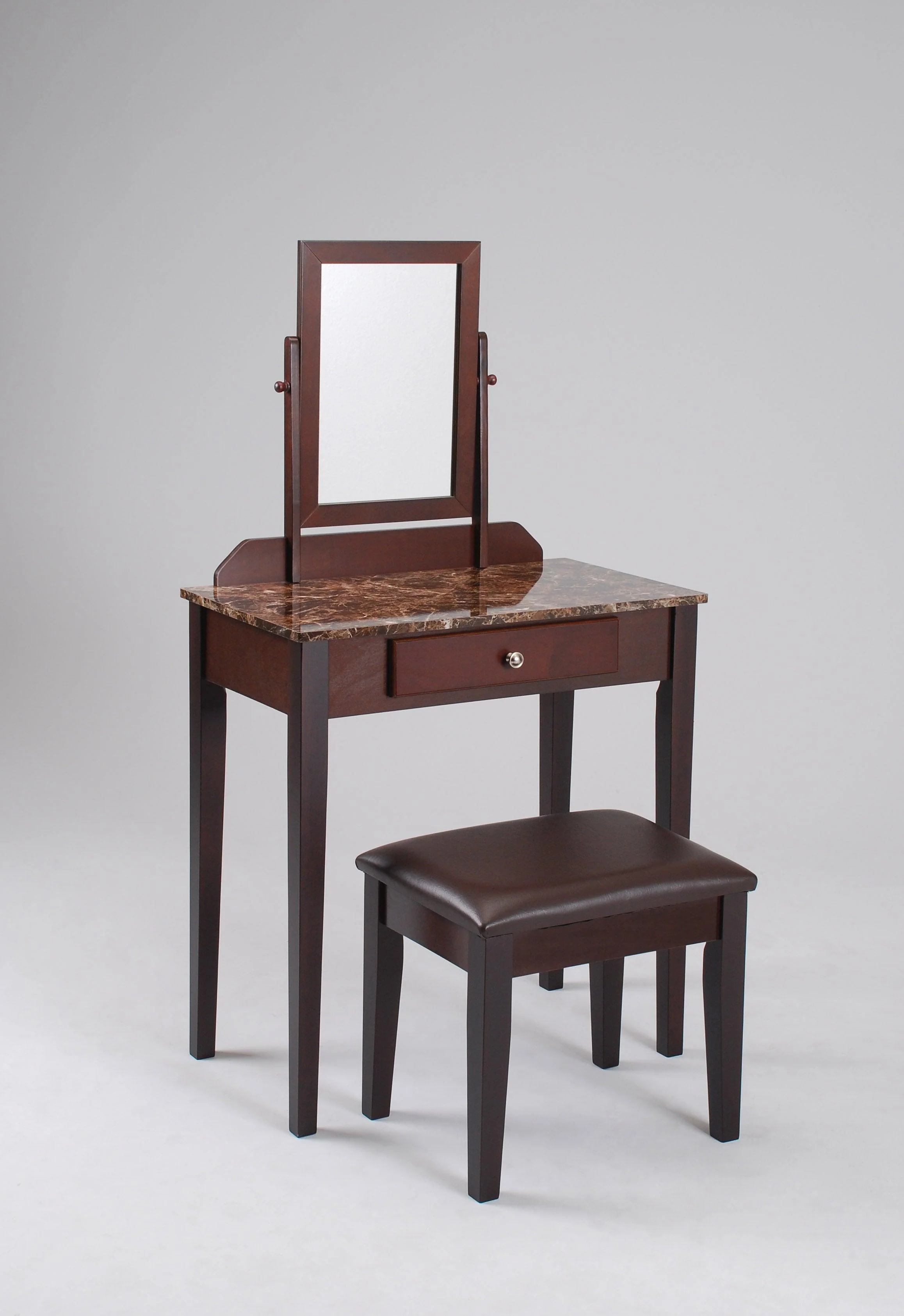 Iris Vanity Table & Stool Faux Marble