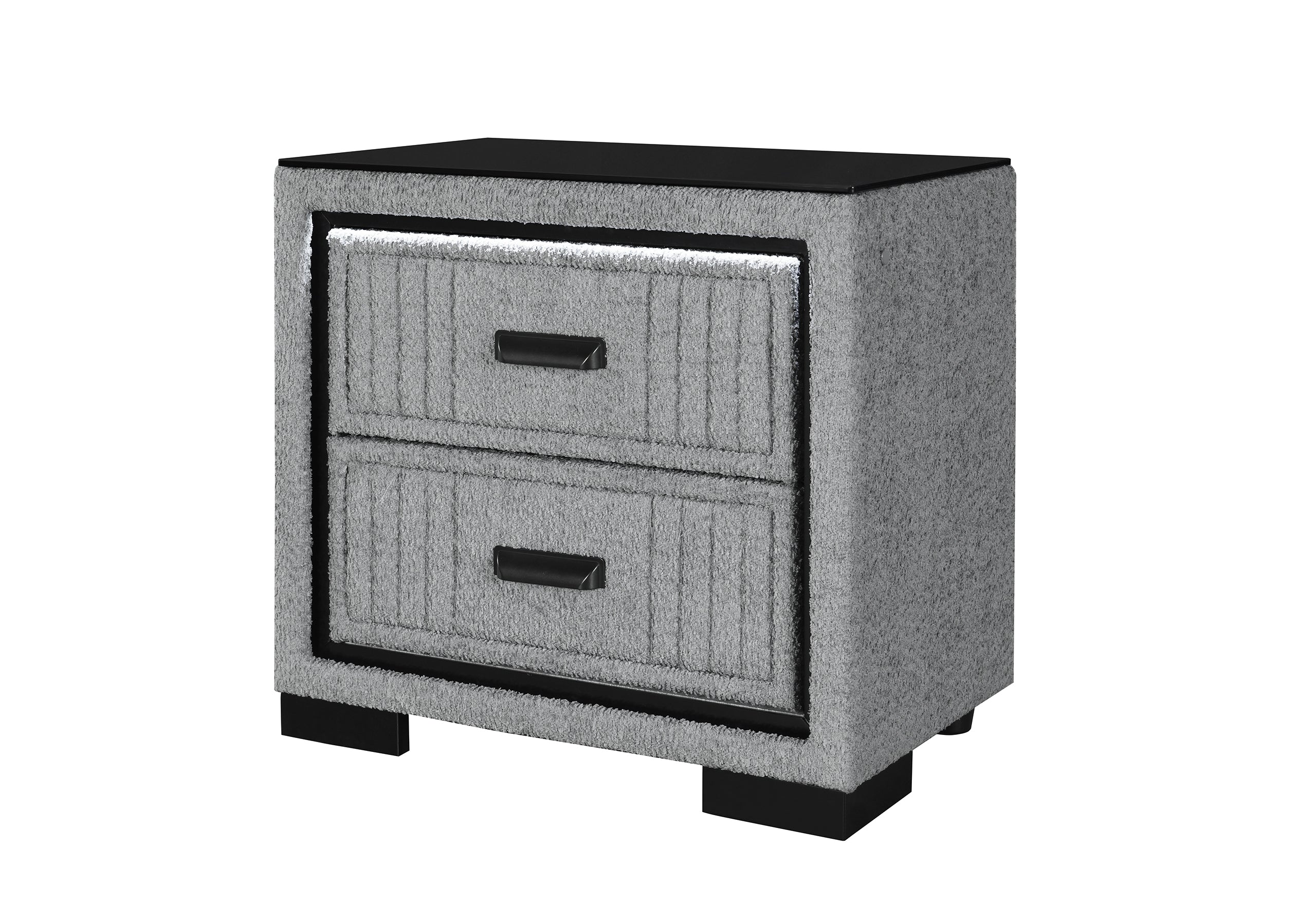 ISABELLA GREY NIGHTSTAND WITH LED - Image 2