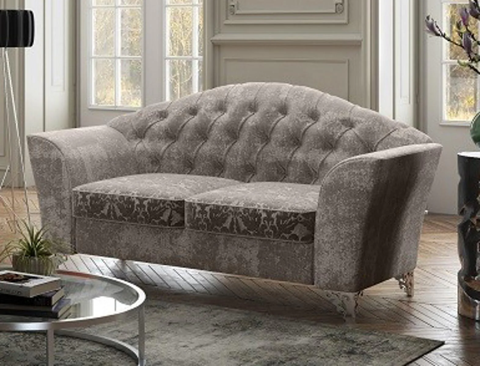 J&M Furniture Divina Loveseat in Taupe