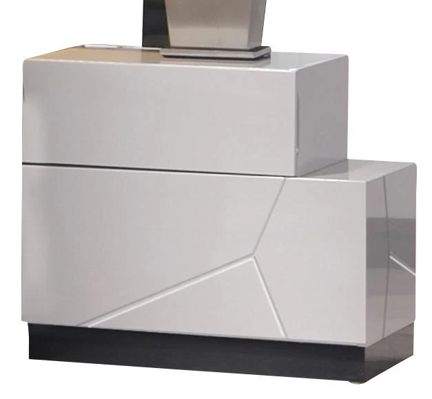 J&M Furniture Turin Nightstand Right in Light Grey & Black Lacquer
