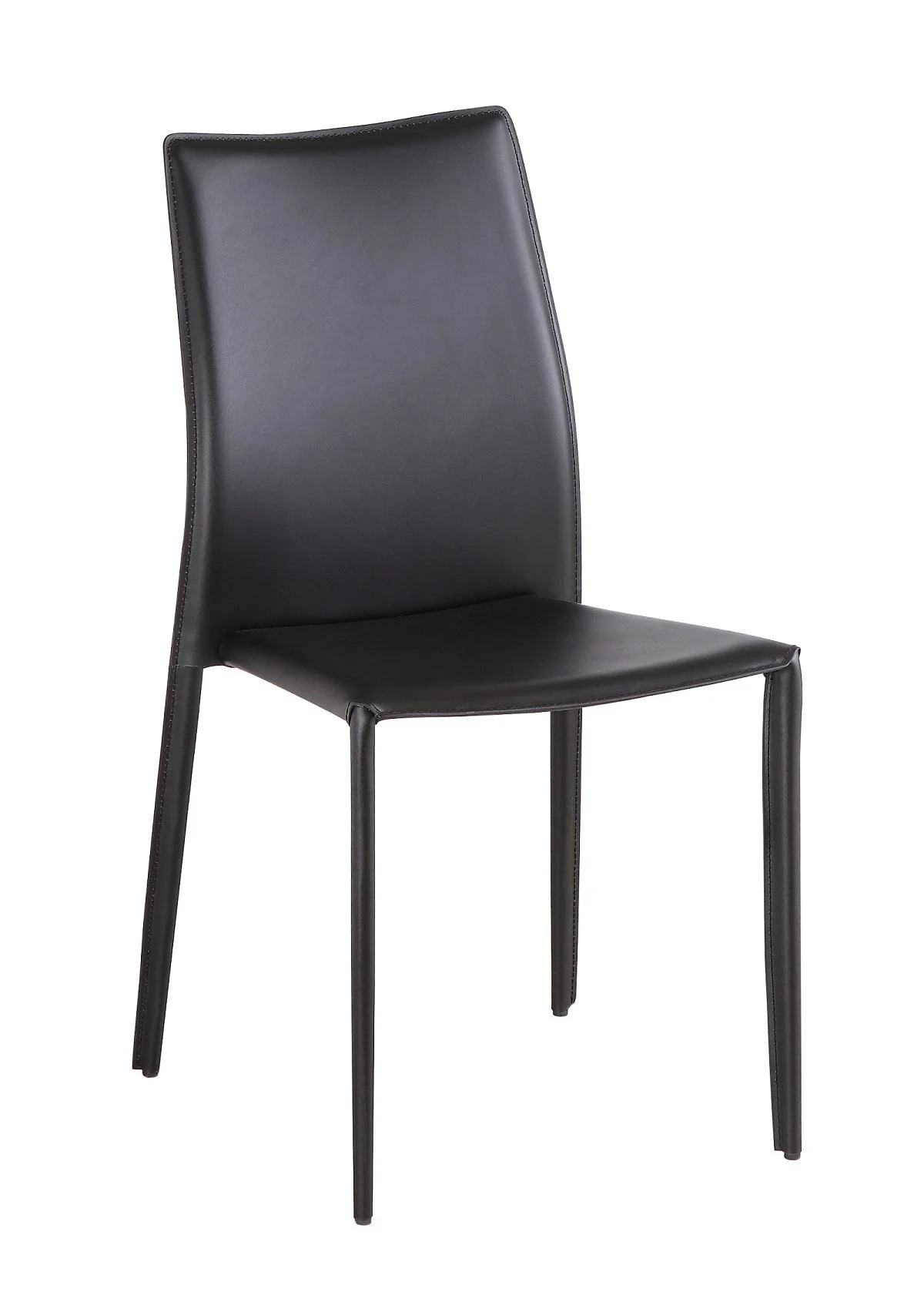 J&M Modern Dining Leather Chair in Black (Set of 4)