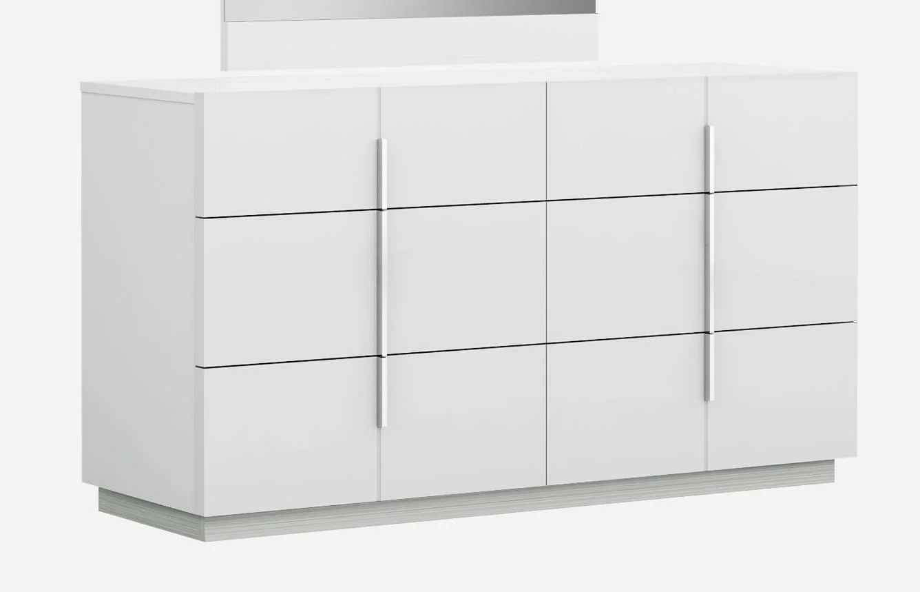 J&M Oslo 6 Drawer Dresser in White