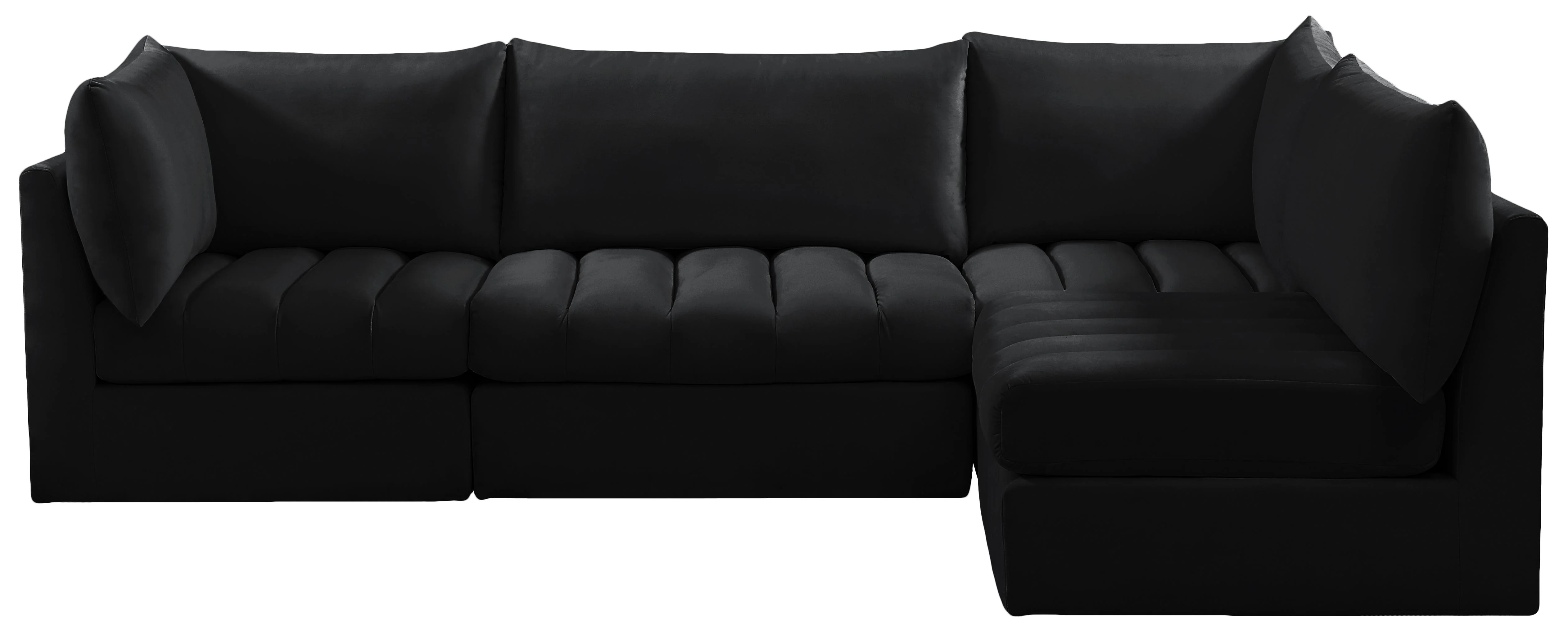 Jacob Black Velvet Modular Sectional - Image 6