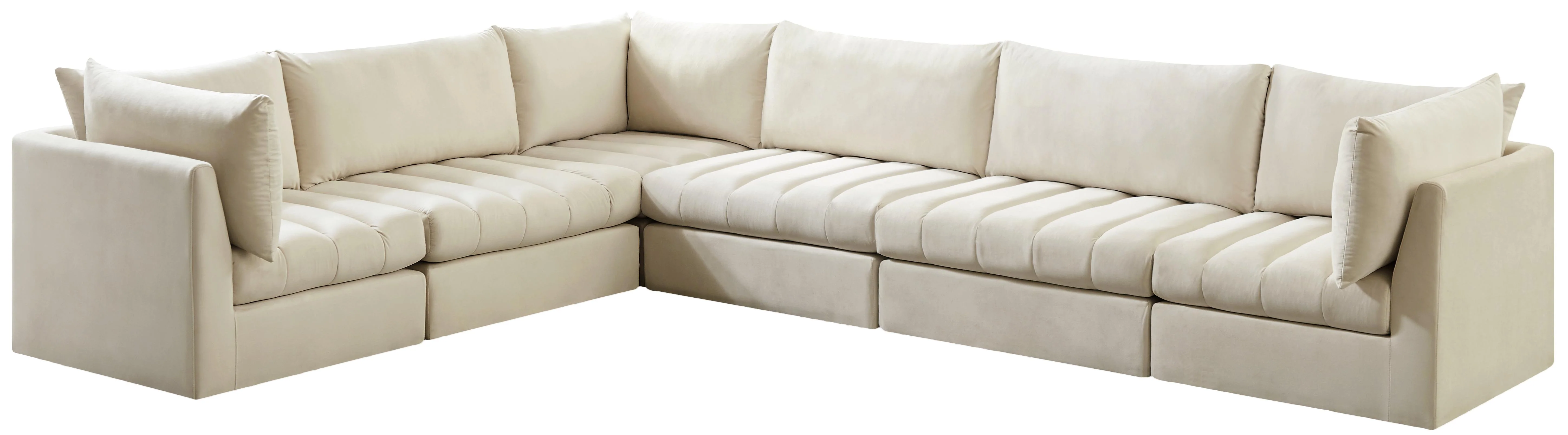 Jacob Cream Velvet Modular Sectional - Image 31
