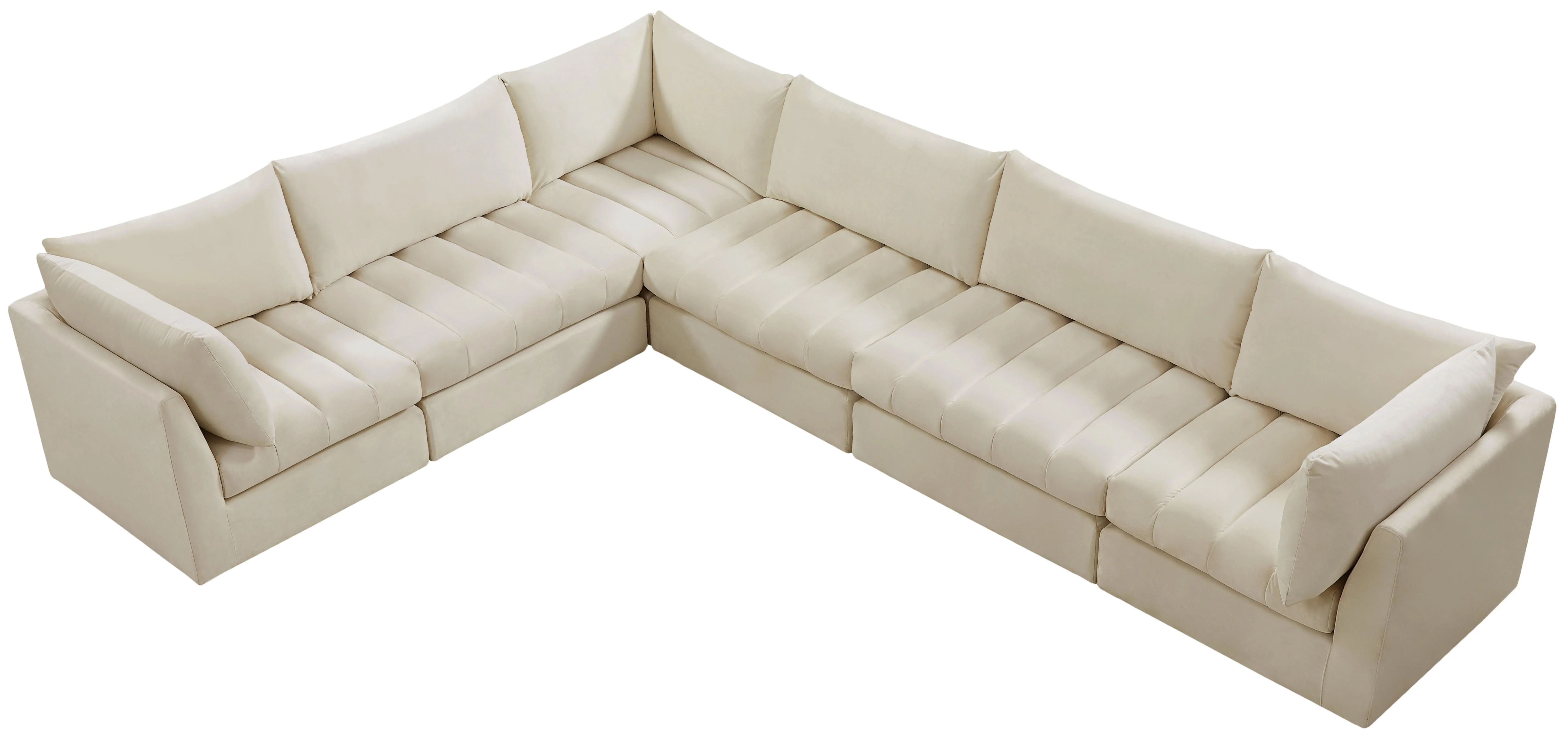 Jacob Cream Velvet Modular Sectional - Image 34