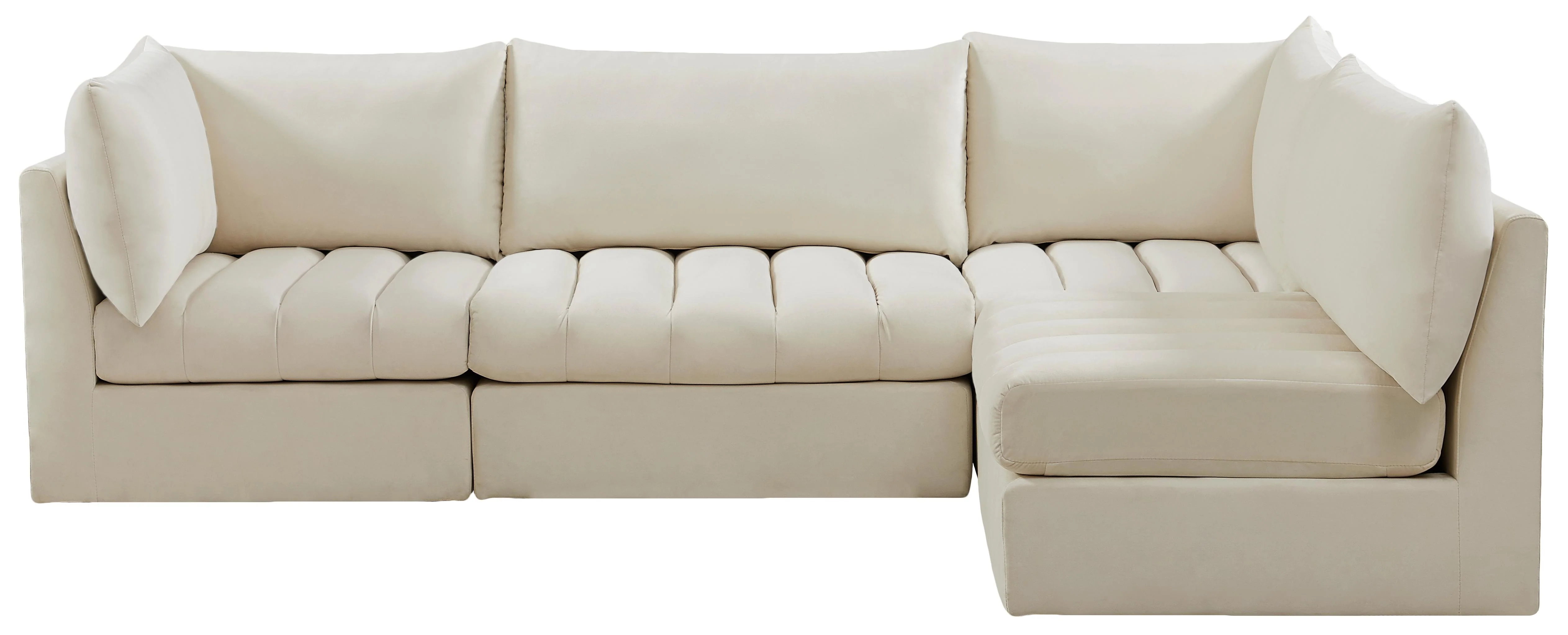 Jacob Cream Velvet Modular Sectional - Image 6