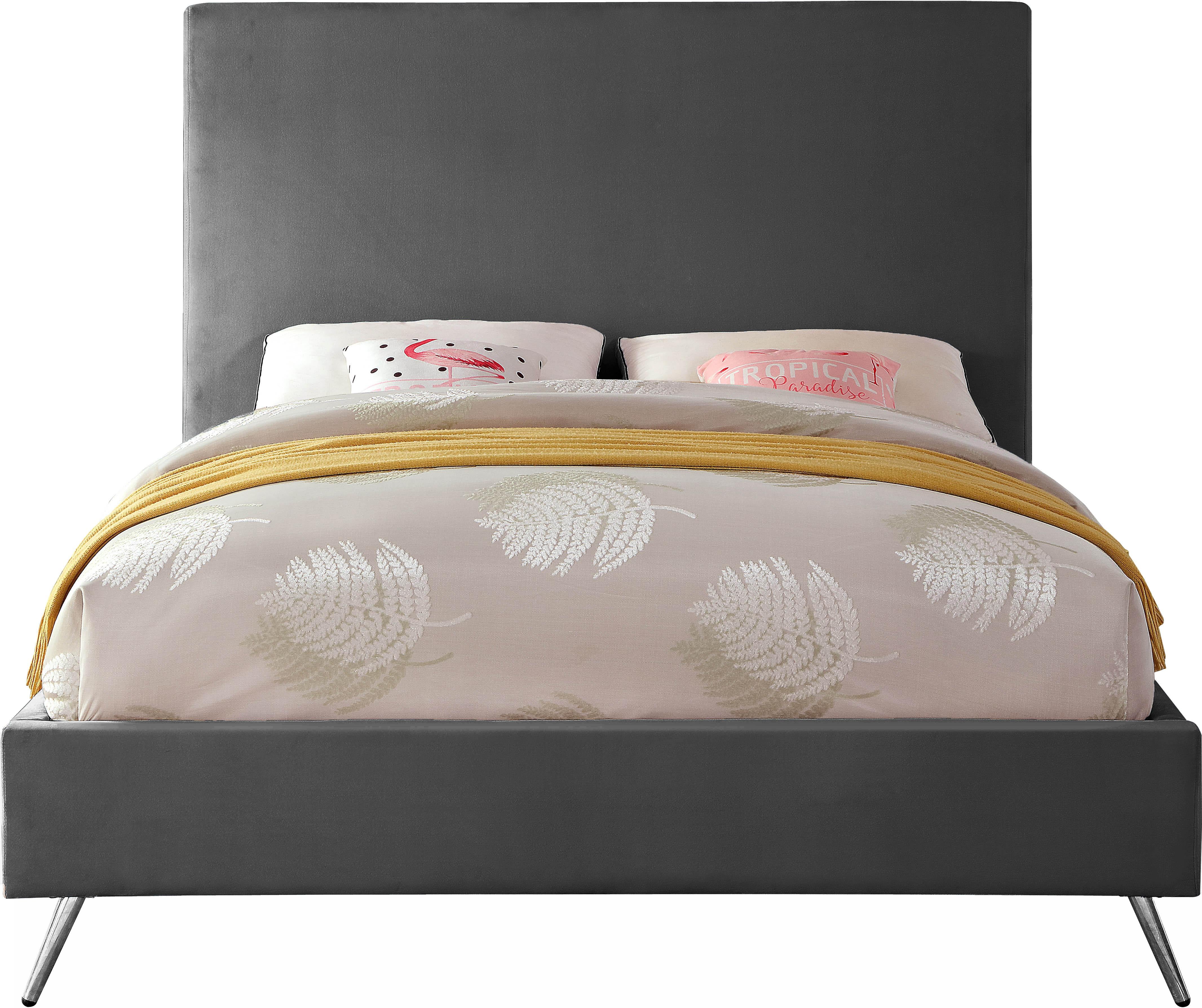 Jasmine Grey Velvet Full Bed - Image 4