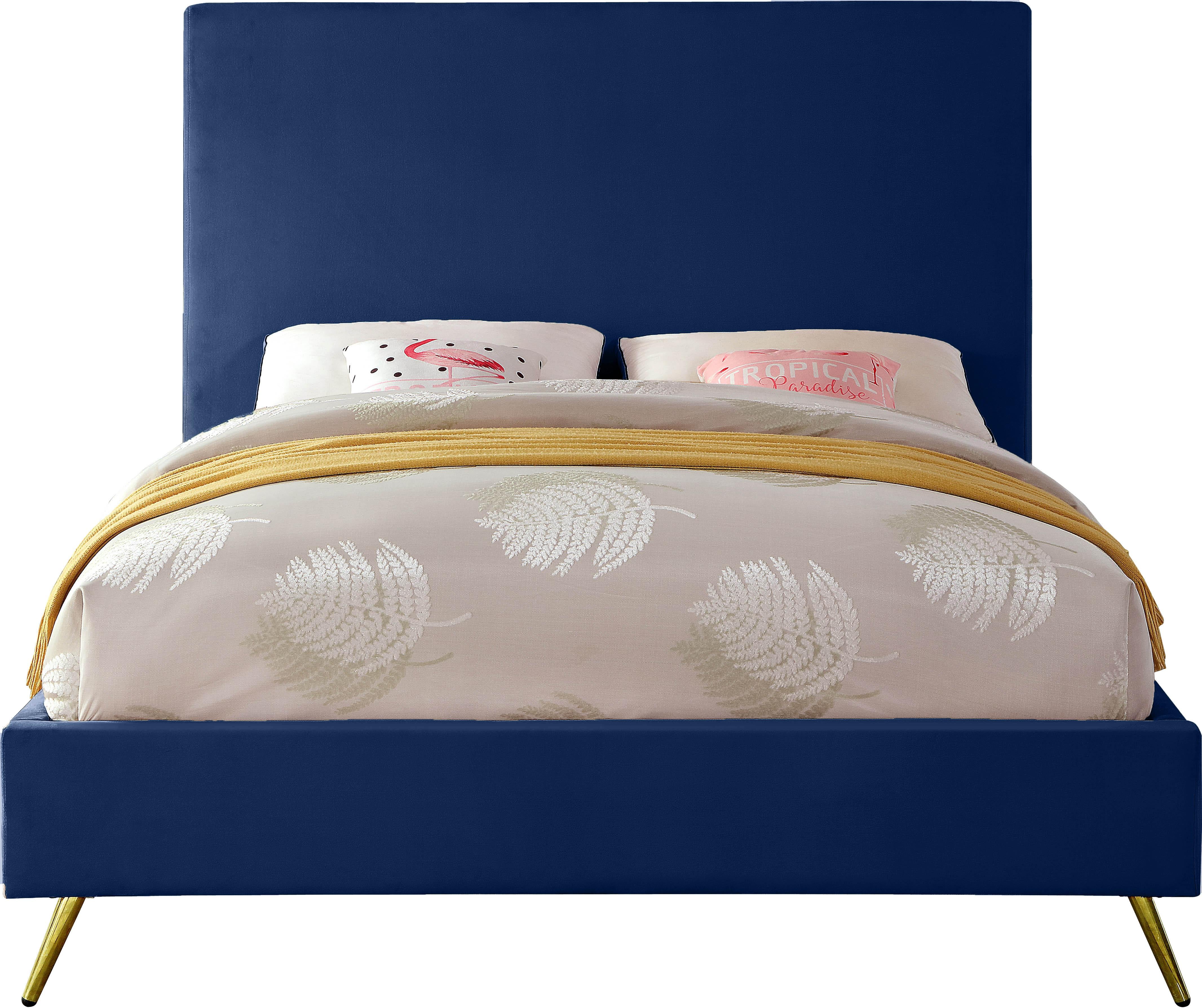 Jasmine Navy Velvet King Bed - Image 3