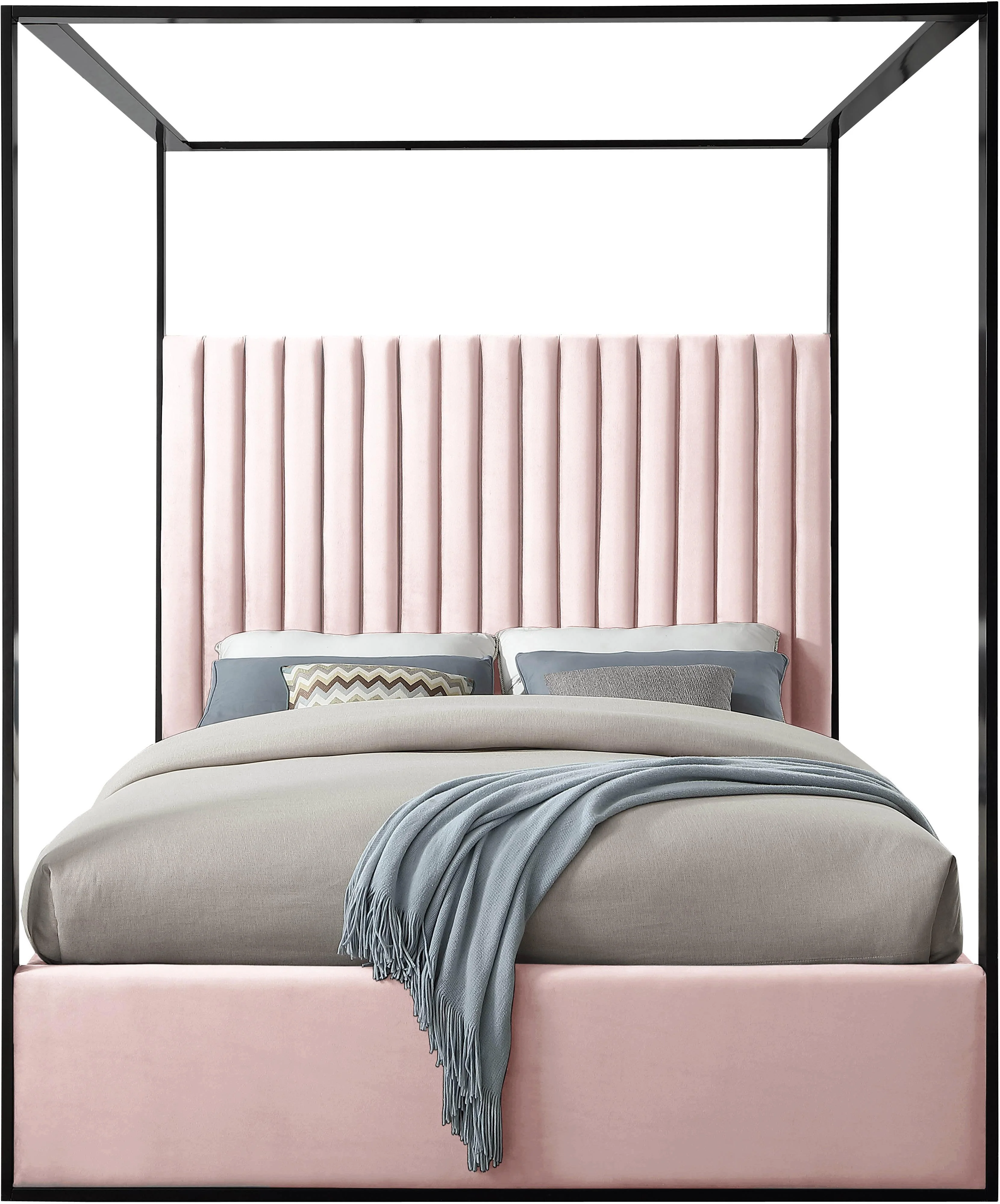 Jax Pink Velvet King Bed - Image 2