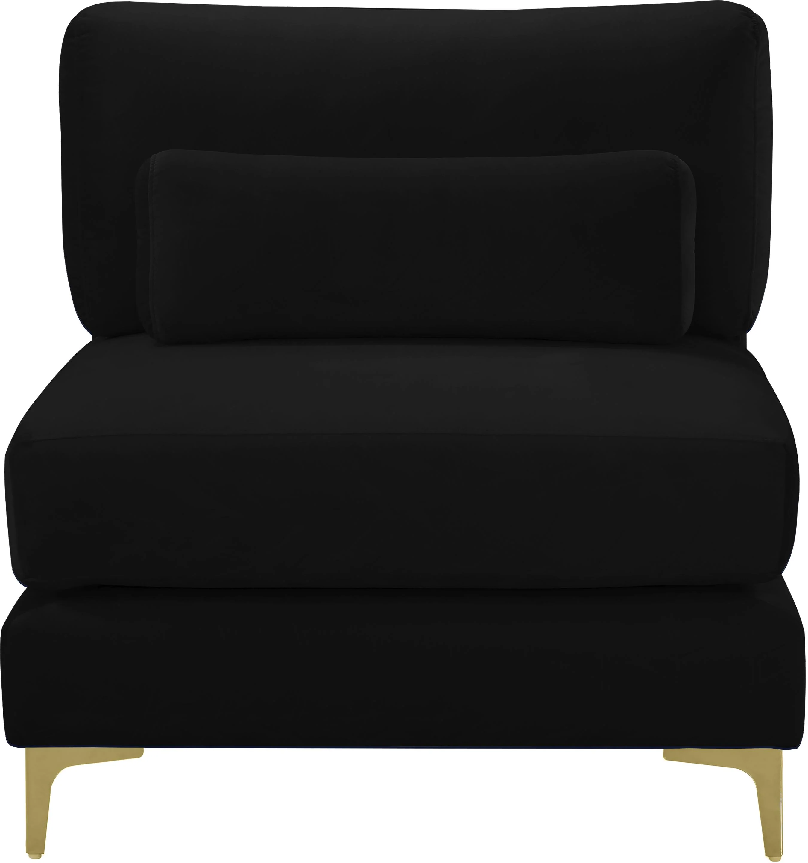 Julia Black Velvet Modular Armless Chair - Image 5
