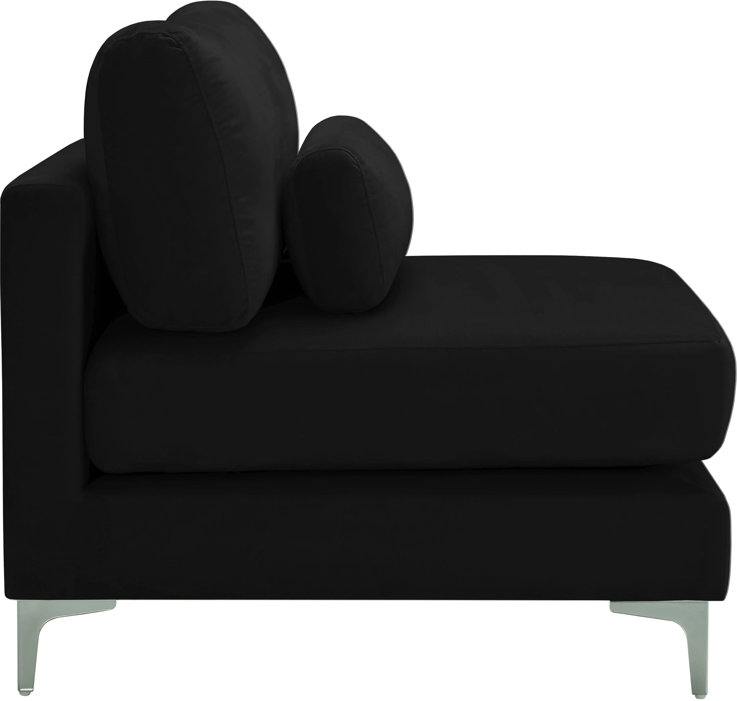 Julia Black Velvet Modular Armless Chair - Image 8