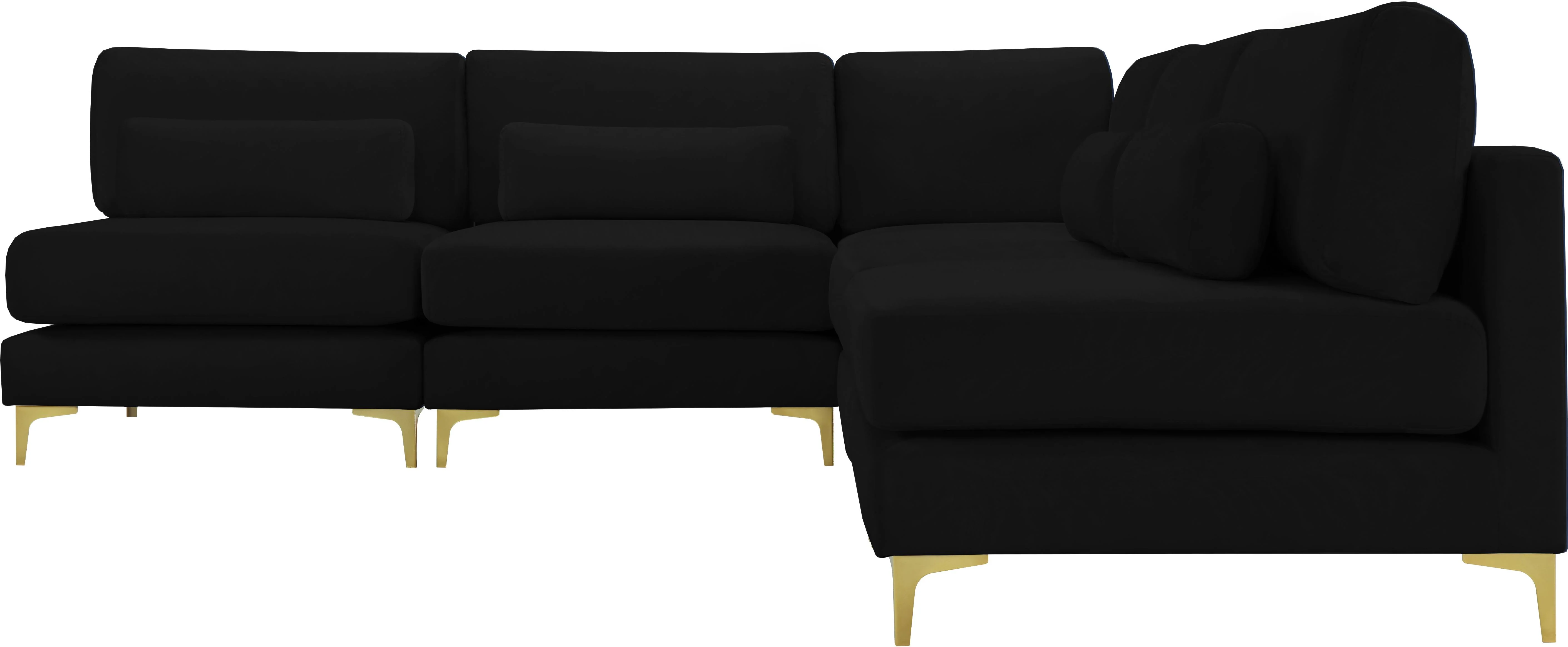 Julia Black Velvet Modular Sectional (5 Boxes) - Image 11