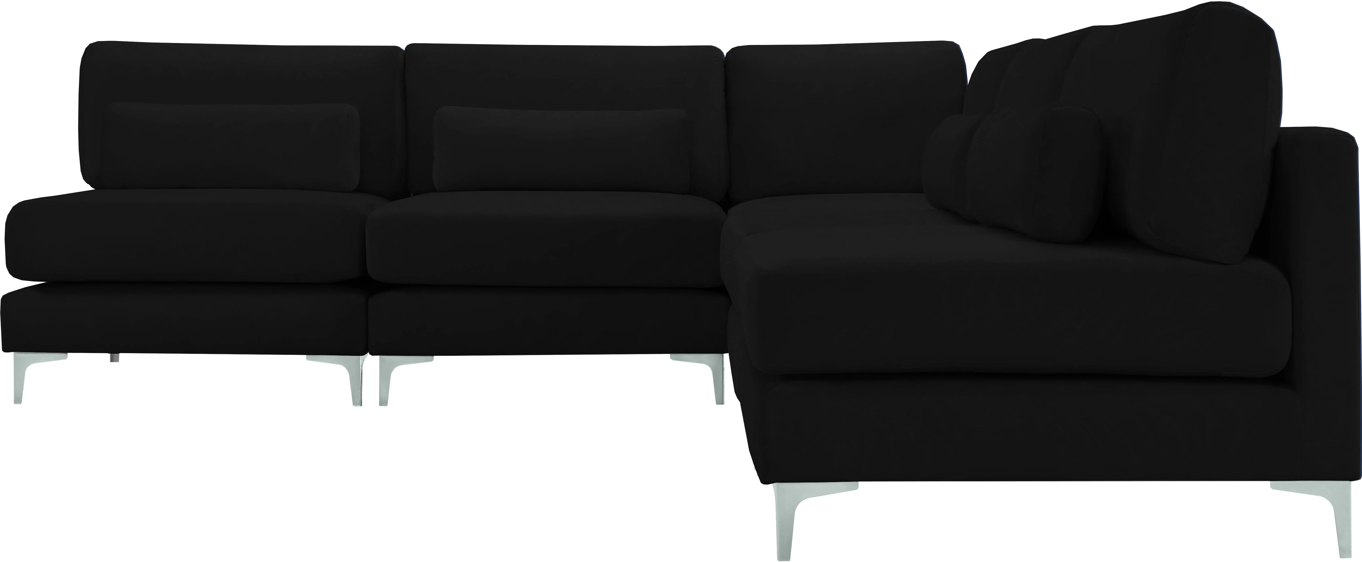 Julia Black Velvet Modular Sectional (5 Boxes) - Image 12