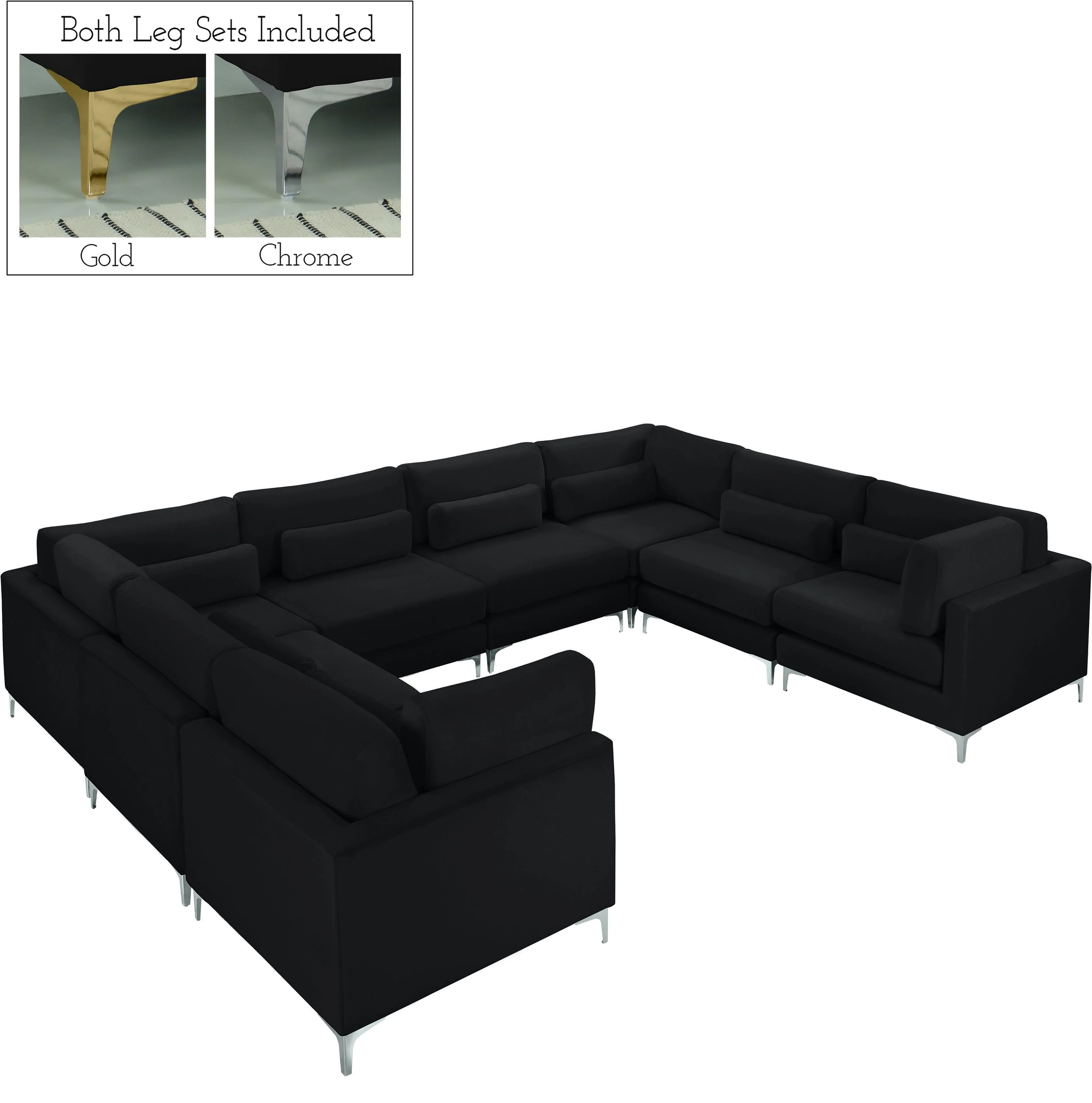 Julia Black Velvet Modular Sectional (8 Boxes) - Image 2