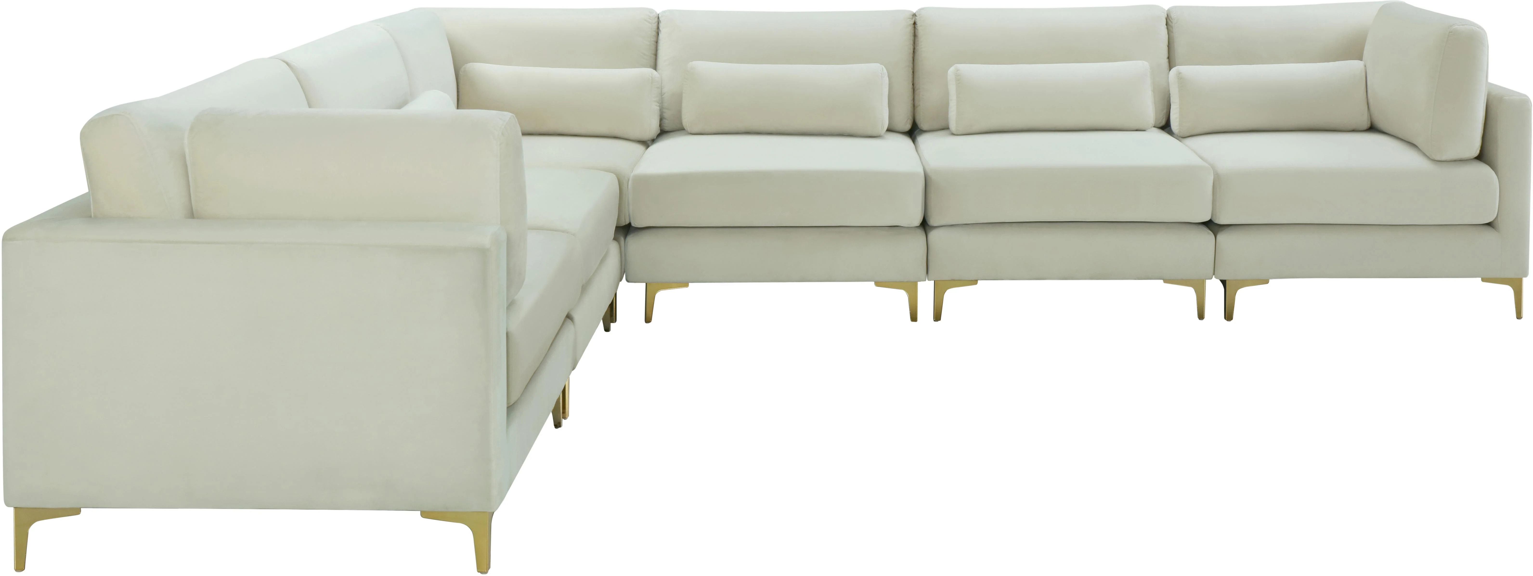 Julia Cream Velvet Modular Sectional (6 Boxes) - Image 5