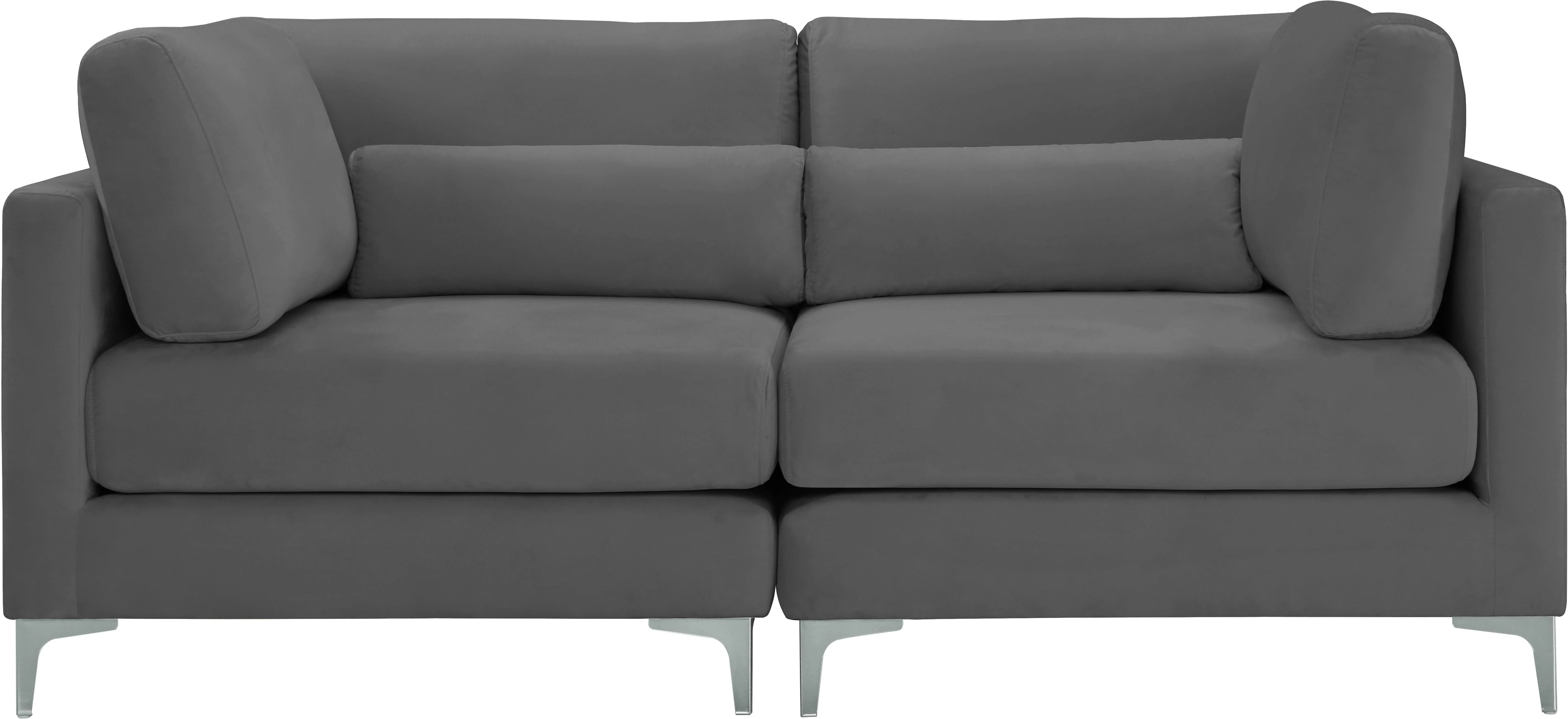Julia Grey Velvet Modular Sofa - Image 4