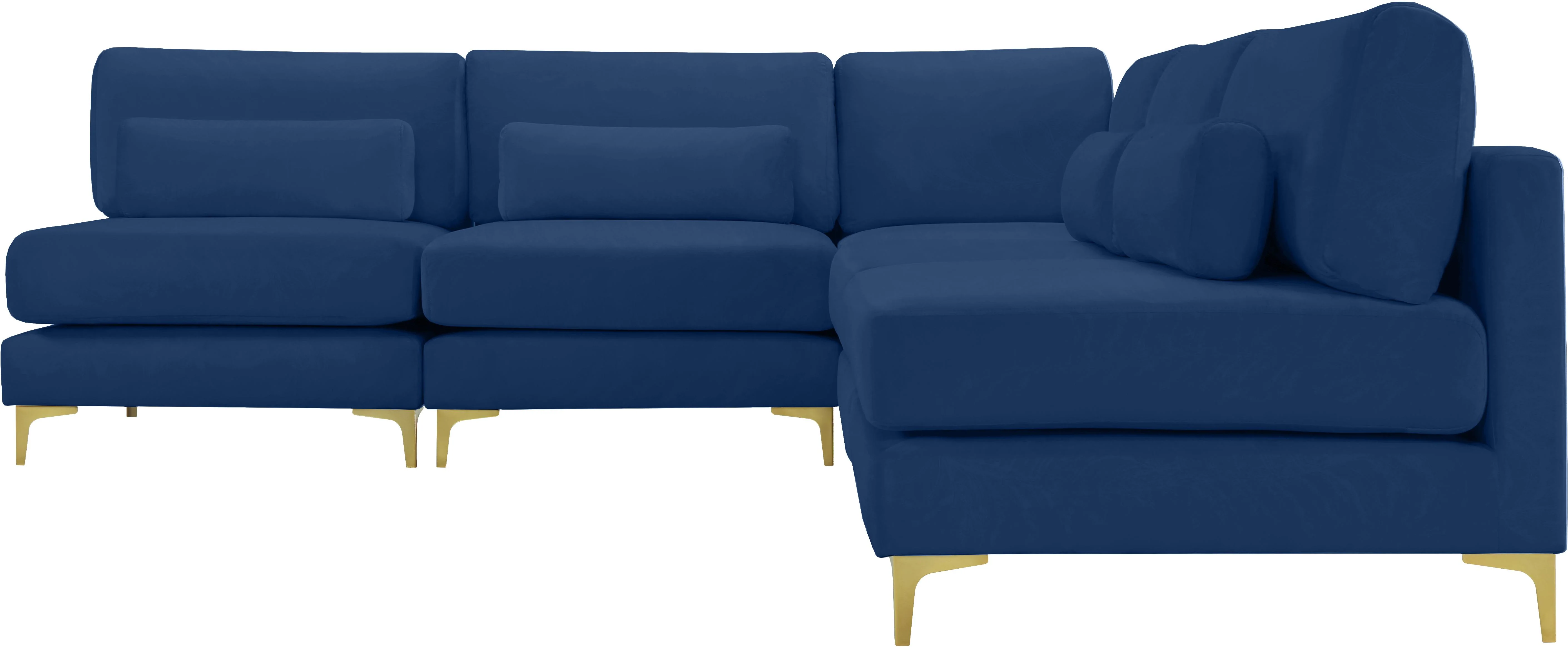 Julia Navy Velvet Modular Sectional (5 Boxes) - Image 11