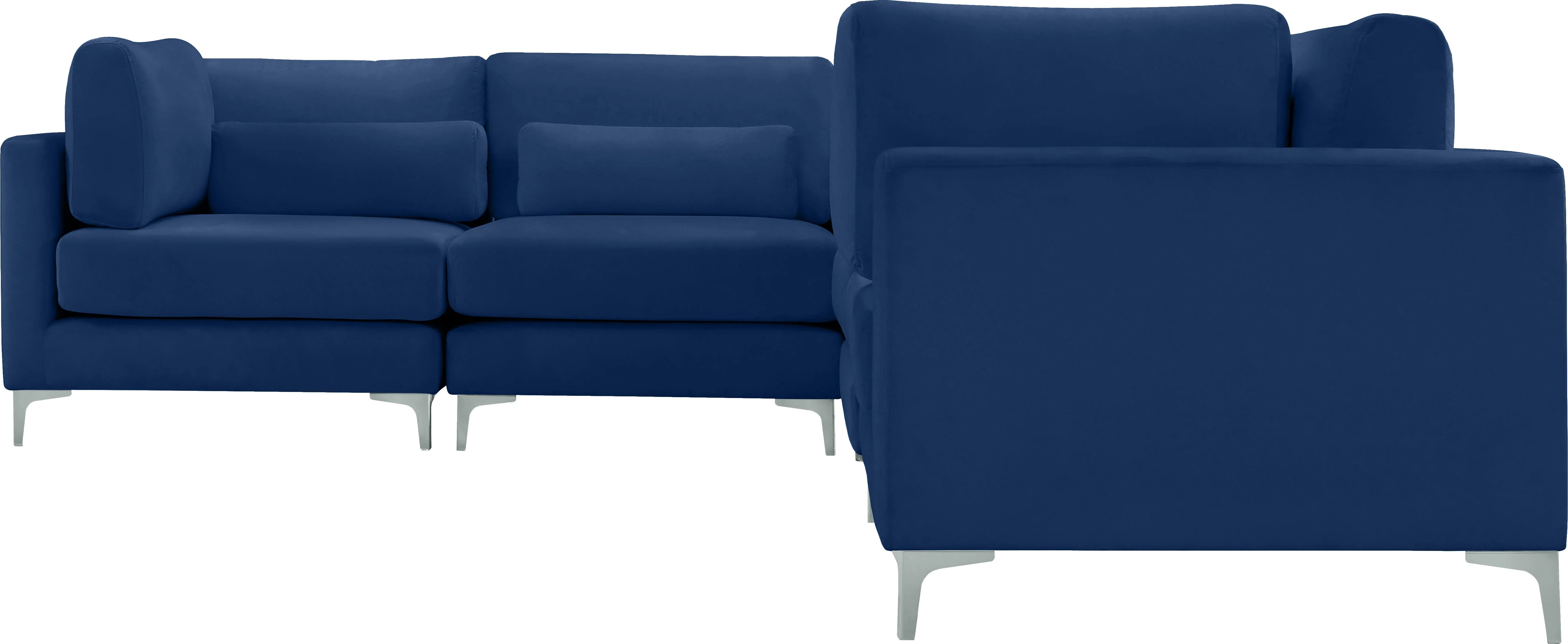 Julia Navy Velvet Modular Sectional (6 Boxes) - Image 4