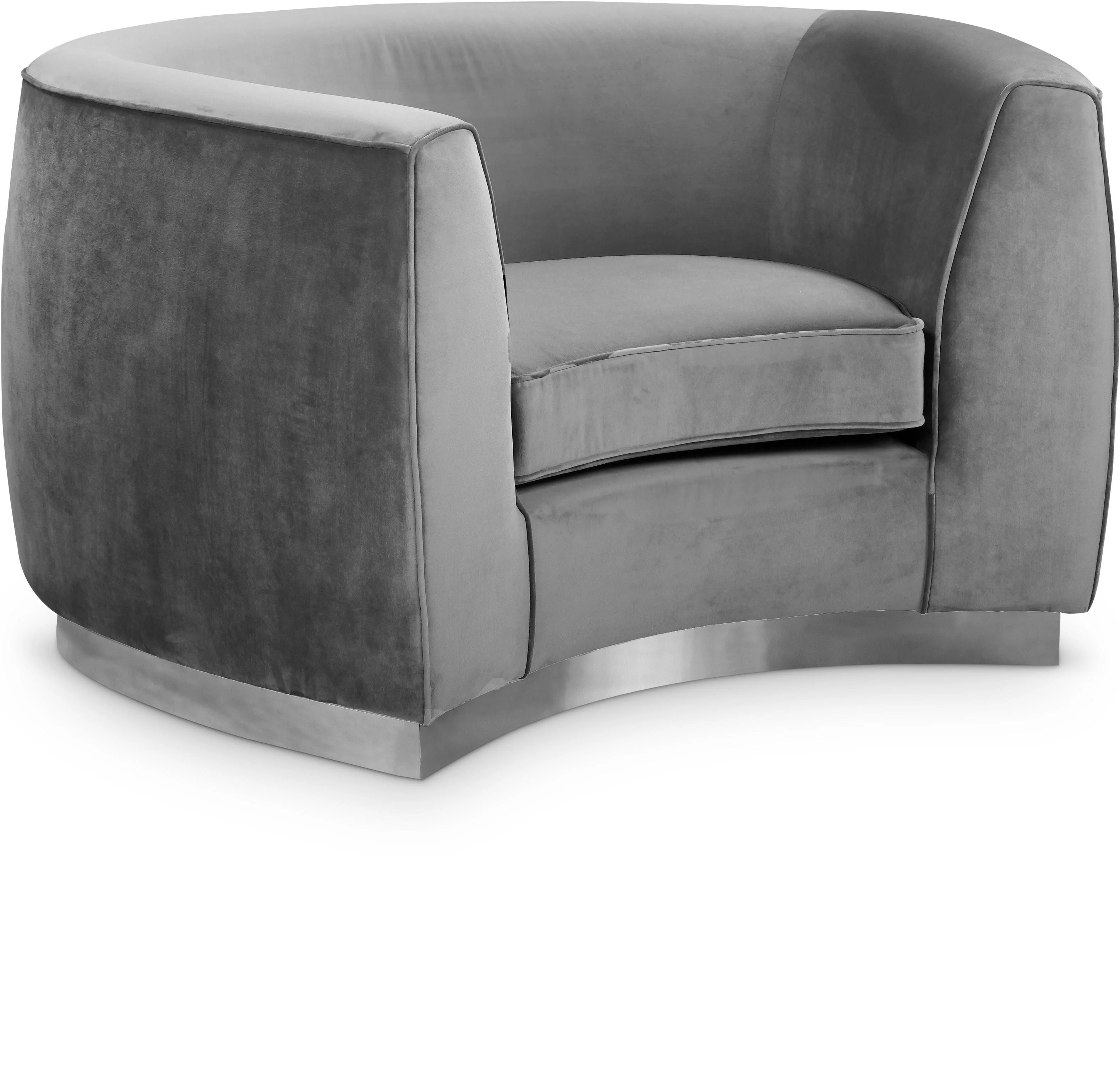 Julian Grey Velvet Chair - Image 6