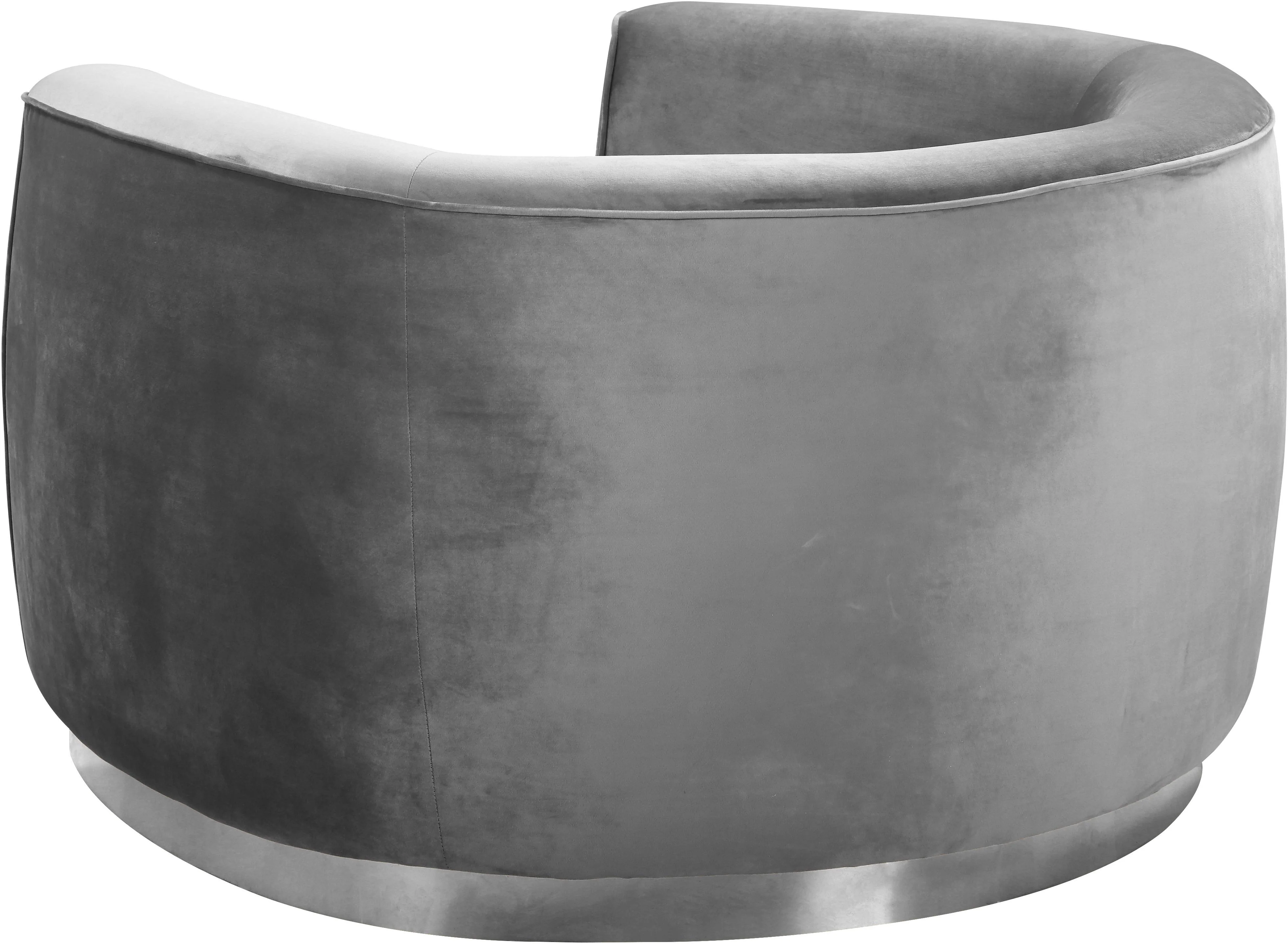 Julian Grey Velvet Chair - Image 8