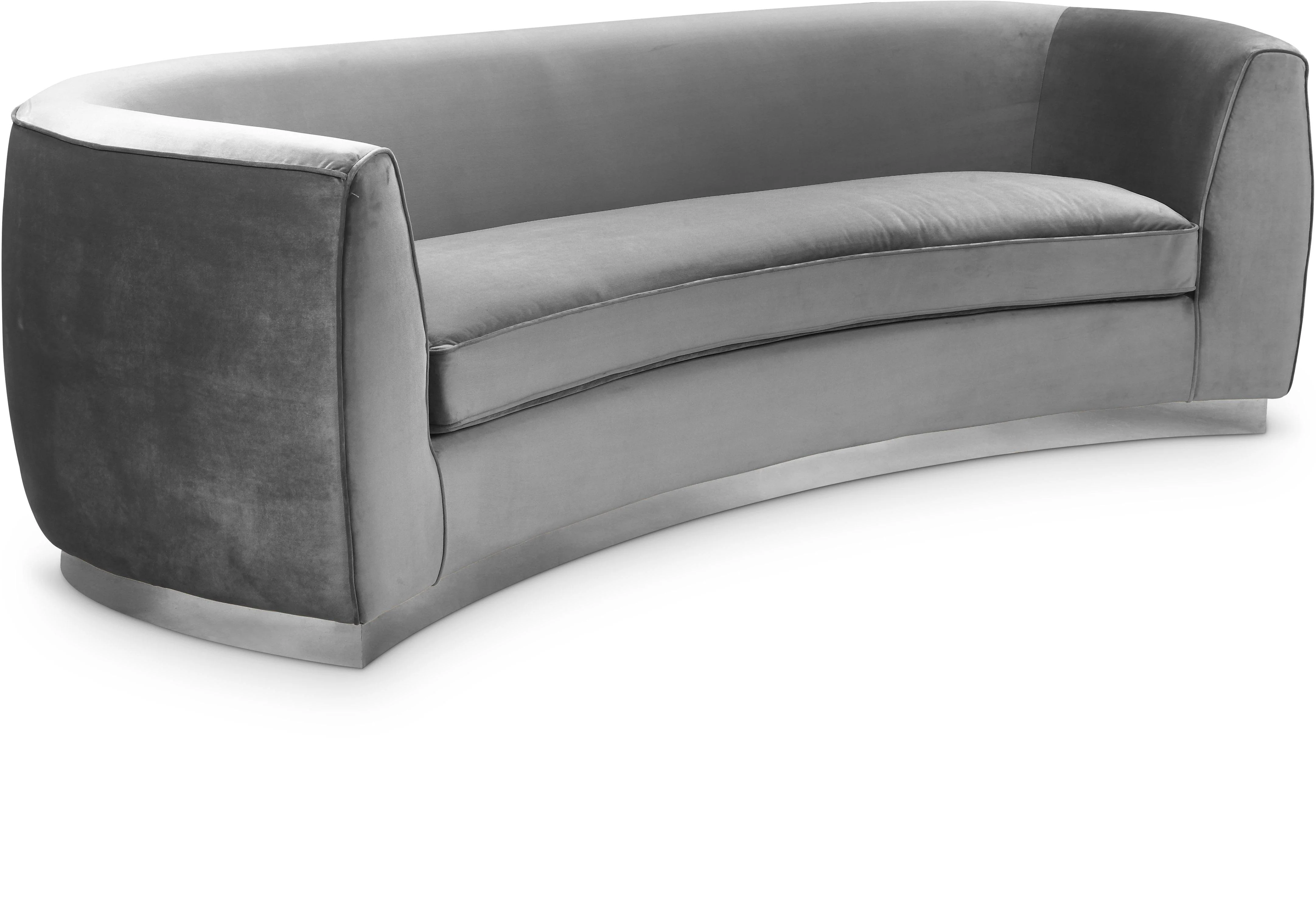 Julian Grey Velvet Sofa - Image 5