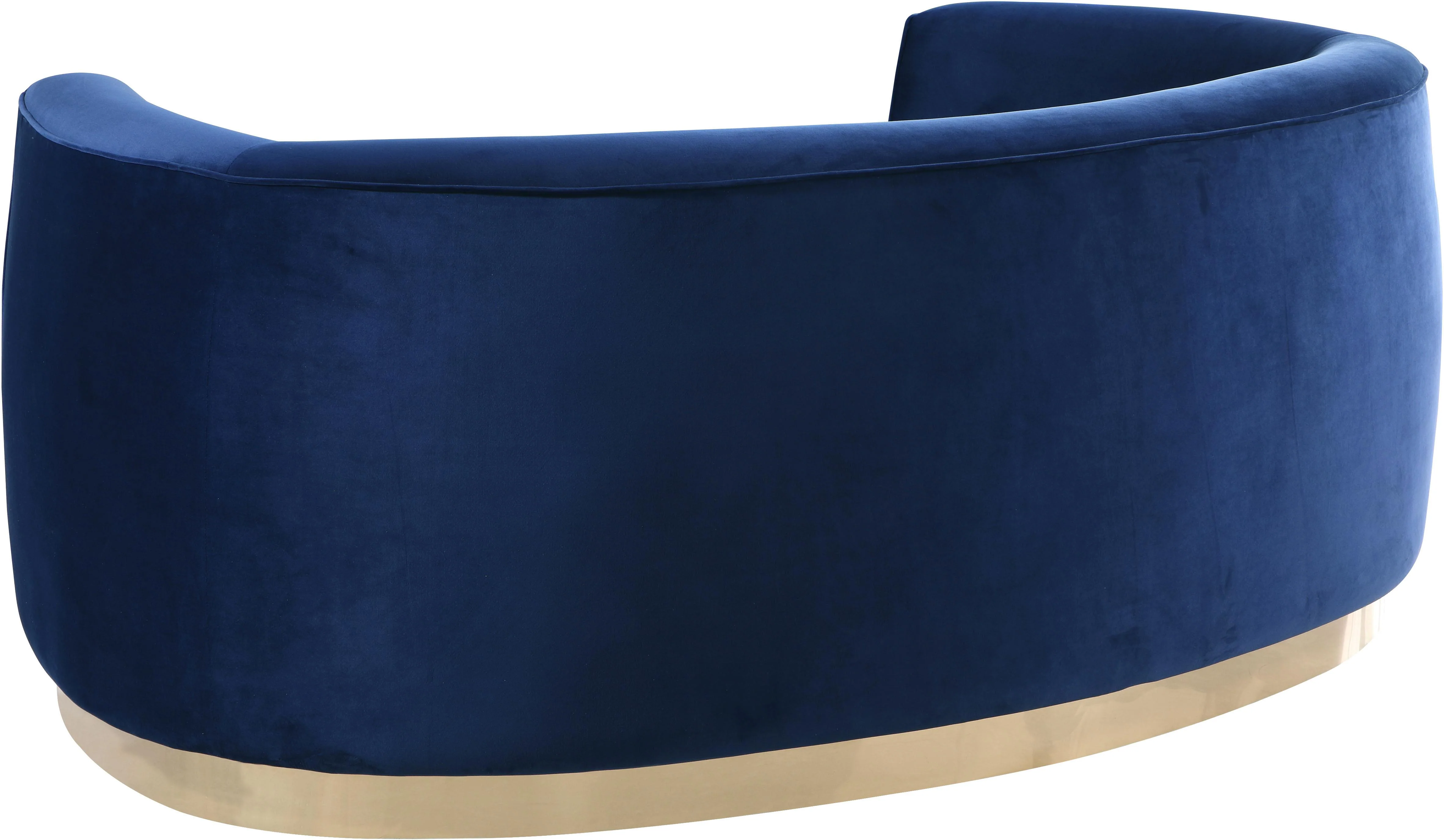 Julian Navy Velvet Loveseat - Image 3