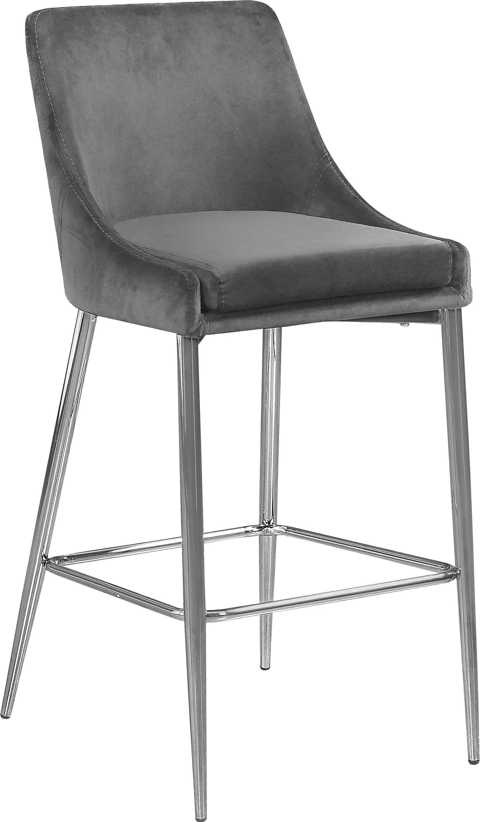Karina Grey Velvet Stool - Image 8
