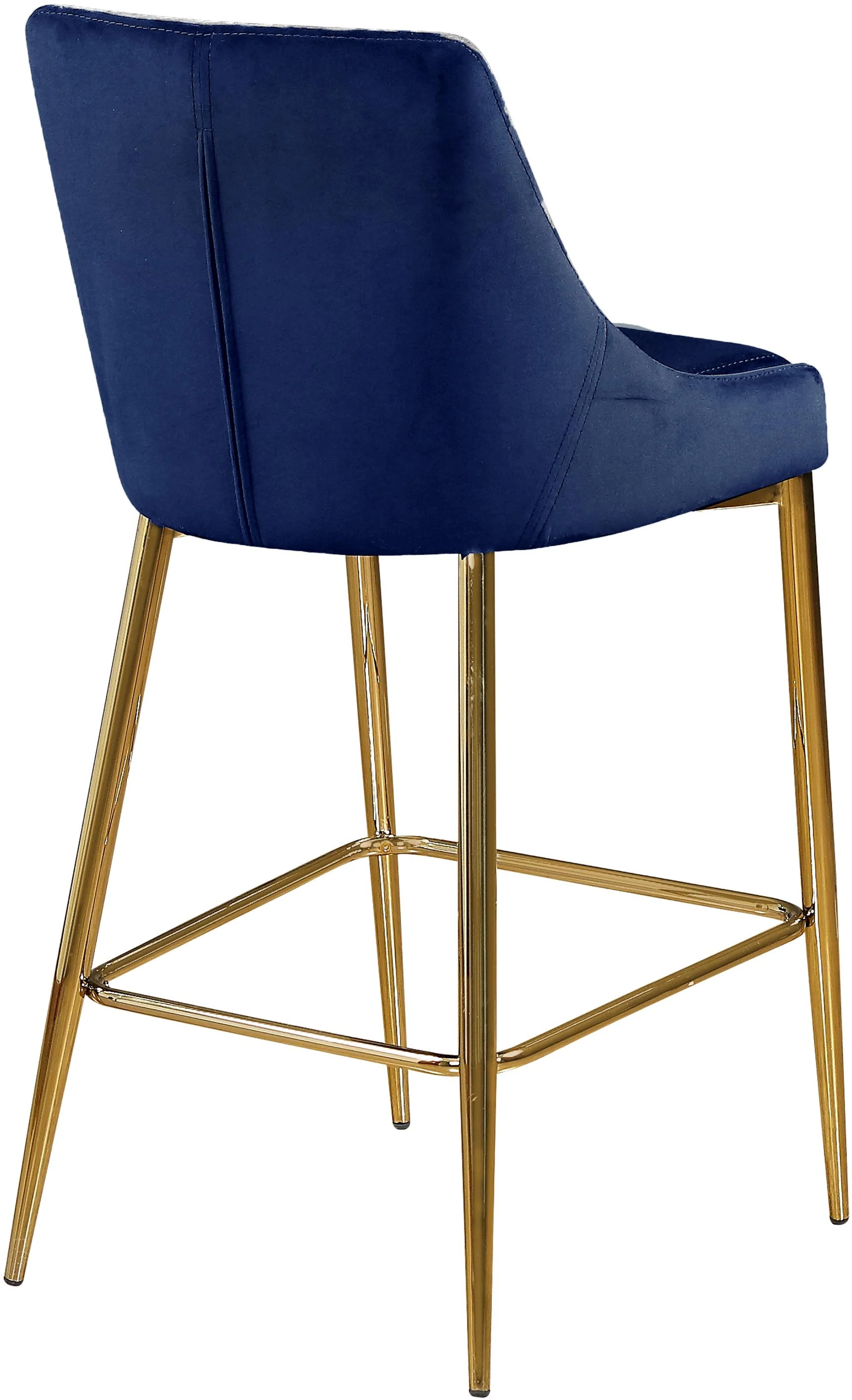Karina Navy Velvet Stool - Image 2