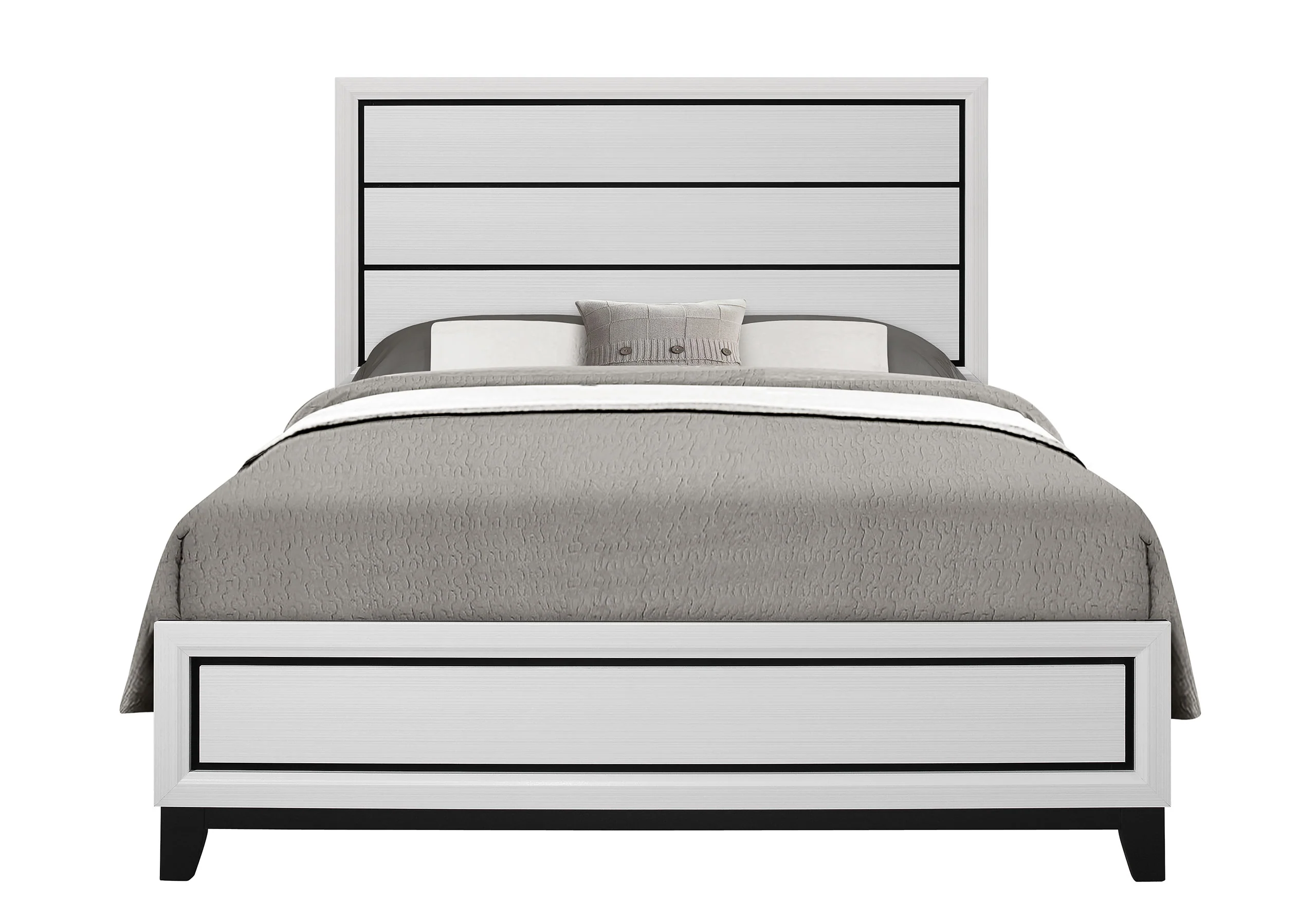 KATE WHITE QUEEN BED, DRESSER, MIRROR, NIGHTSTAND