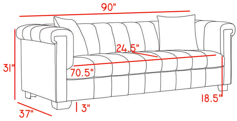 Kayla Cream Velvet Sofa - Image 5