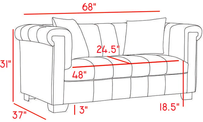 Kayla Grey Velvet Loveseat - Image 5