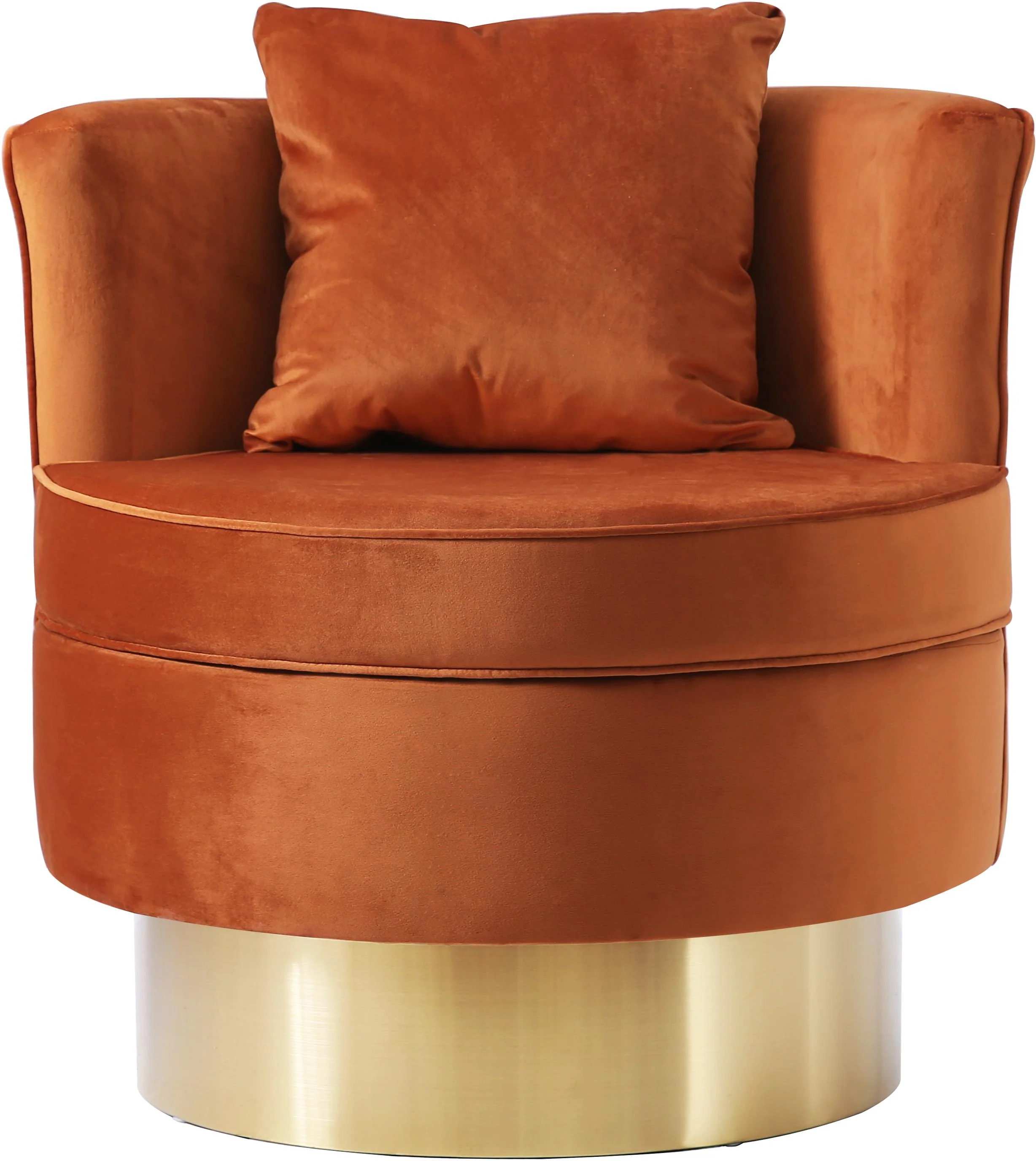 Kendra Cognac Velvet Accent Chair - Image 4