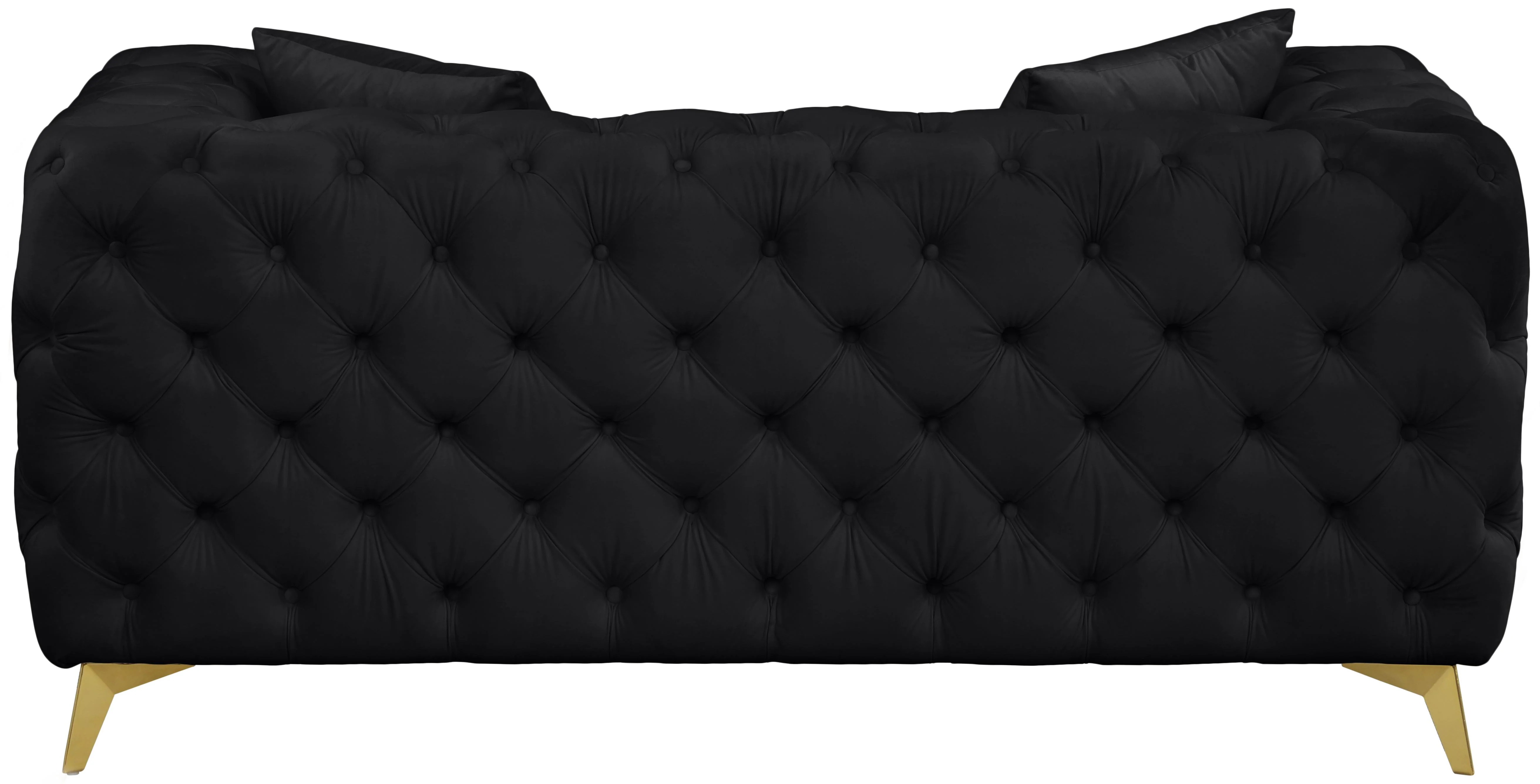 Kingdom Black Velvet Loveseat - Image 3