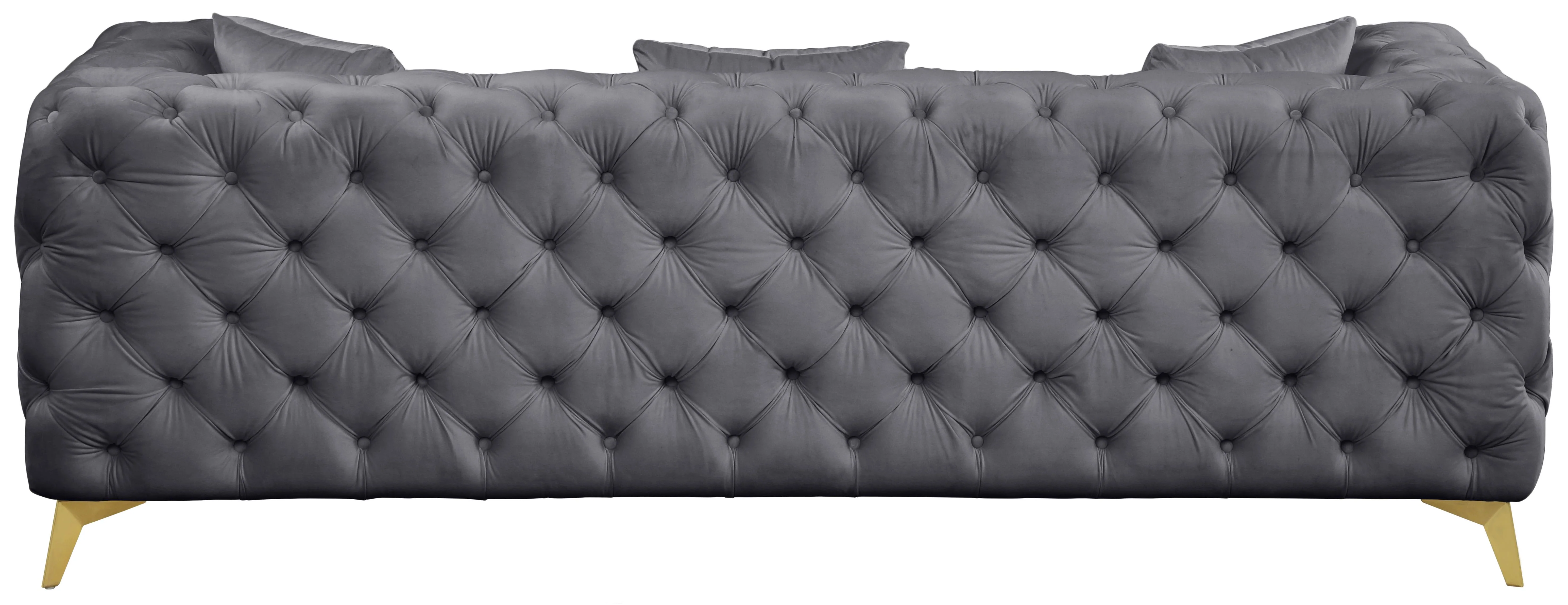 Kingdom Grey Velvet Sofa - Image 3