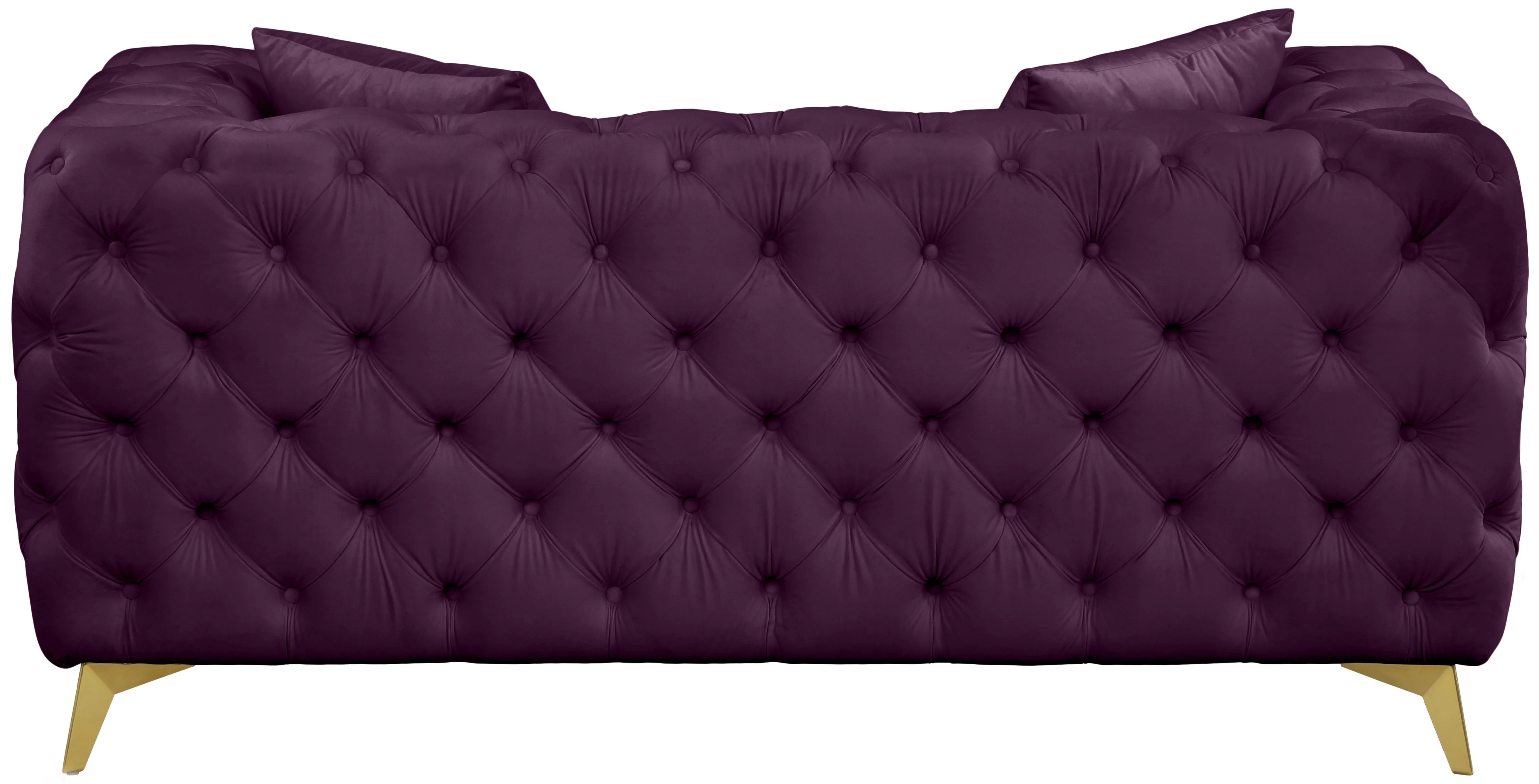 Kingdom Purple Velvet Loveseat - Image 3